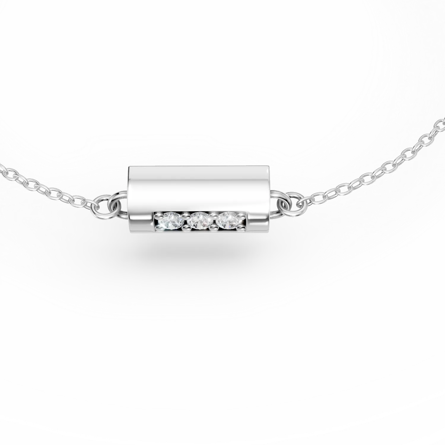 Bratara Talk to me cu pandantiv din argint cu diamante de 0.1ct create in laborator