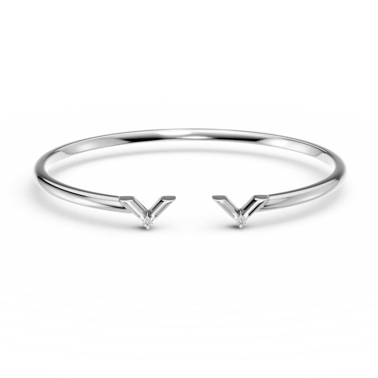 Bratara fixa deschisa Eyes on me din argint cu diamante de 0.04ct create in laborator