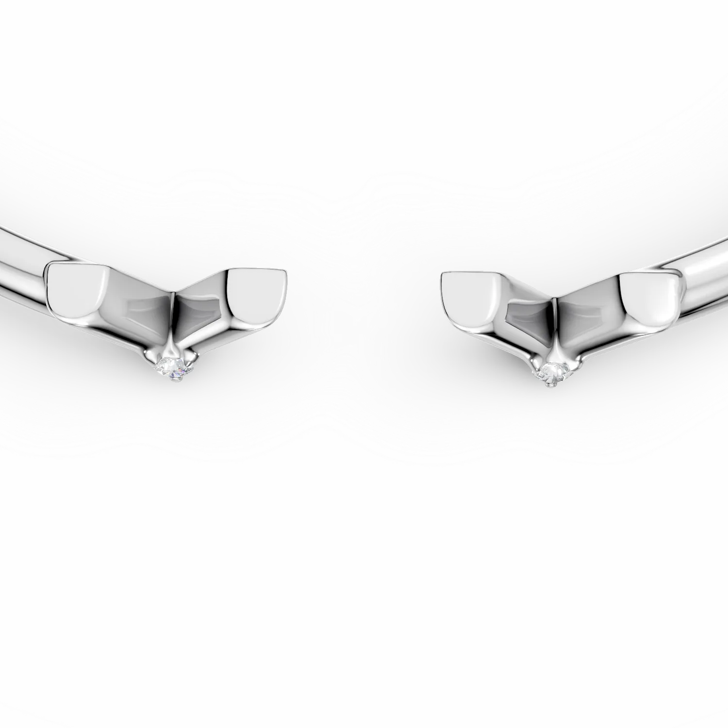 Bratara fixa deschisa Eyes on me din argint cu diamante de 0.04ct create in laborator