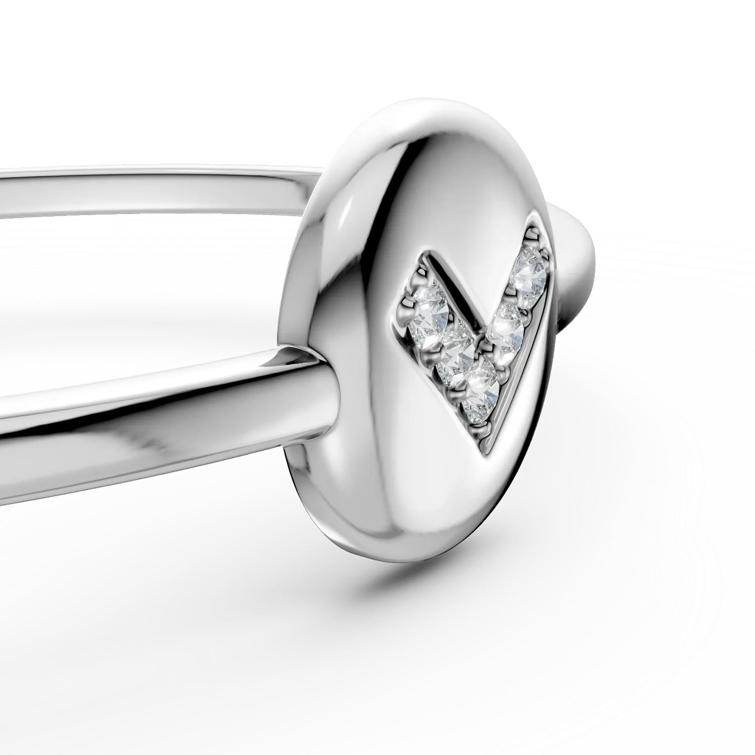 Bratara Smile or Frown fixa deschisa din argint cu diamante de 0.1ct create in laborator