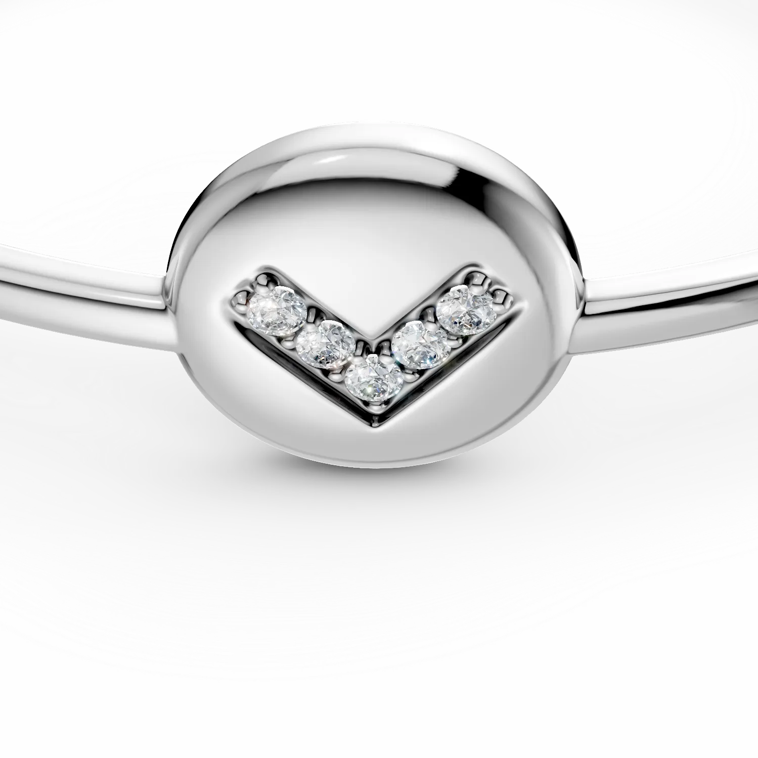 Bratara Smile or Frown fixa deschisa din argint cu diamante de 0.1ct create in laborator