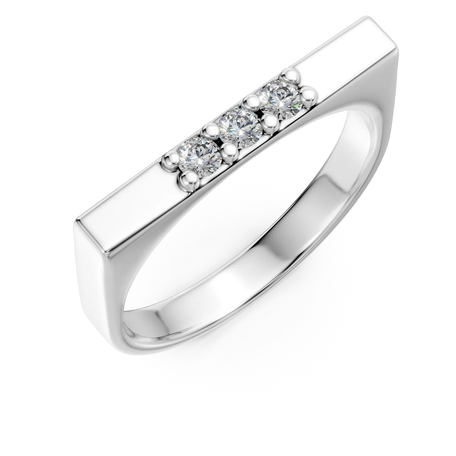 Inel Chill din argint cu diamante de 0.1ct create in laborator