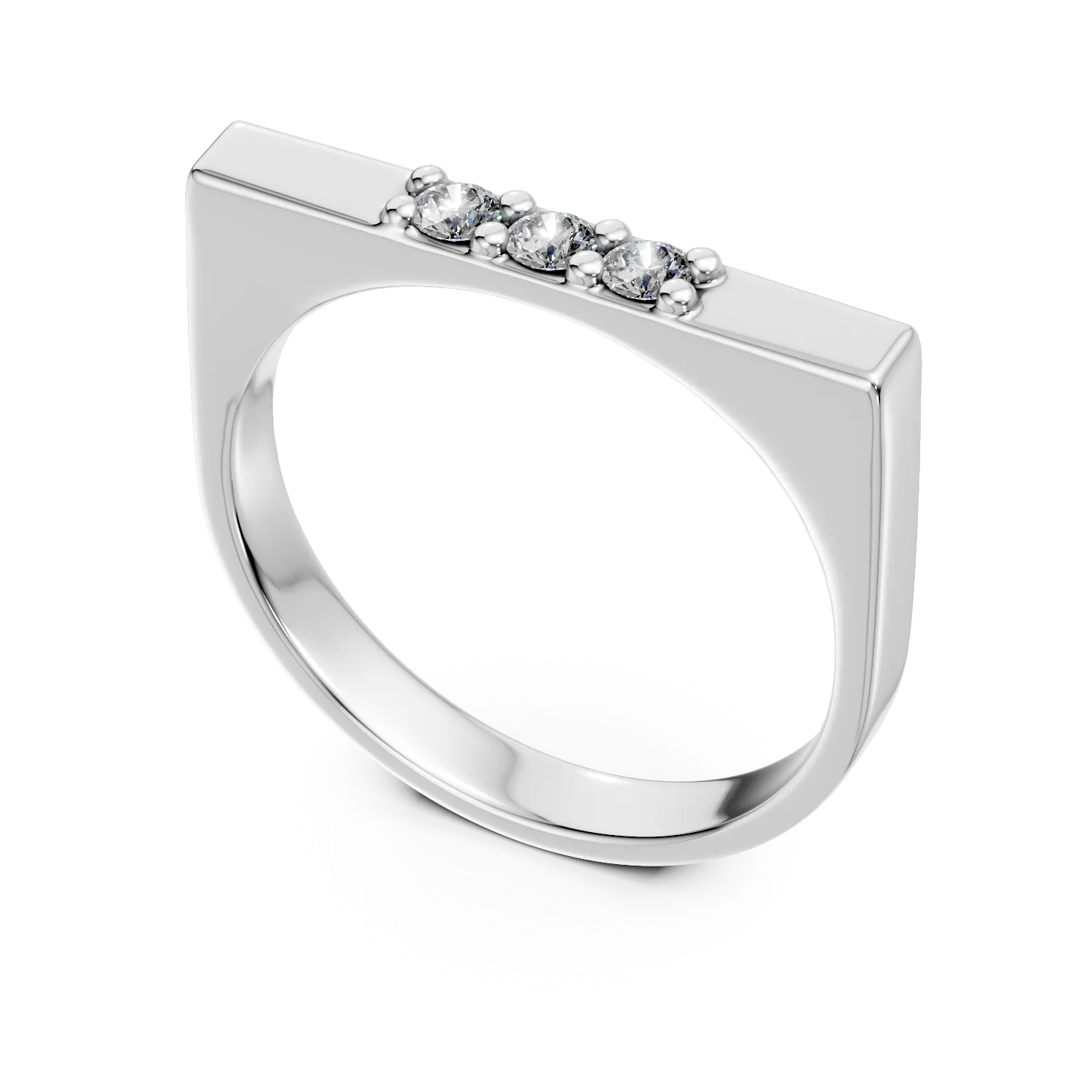 Inel Chill din argint cu diamante de 0.1ct create in laborator