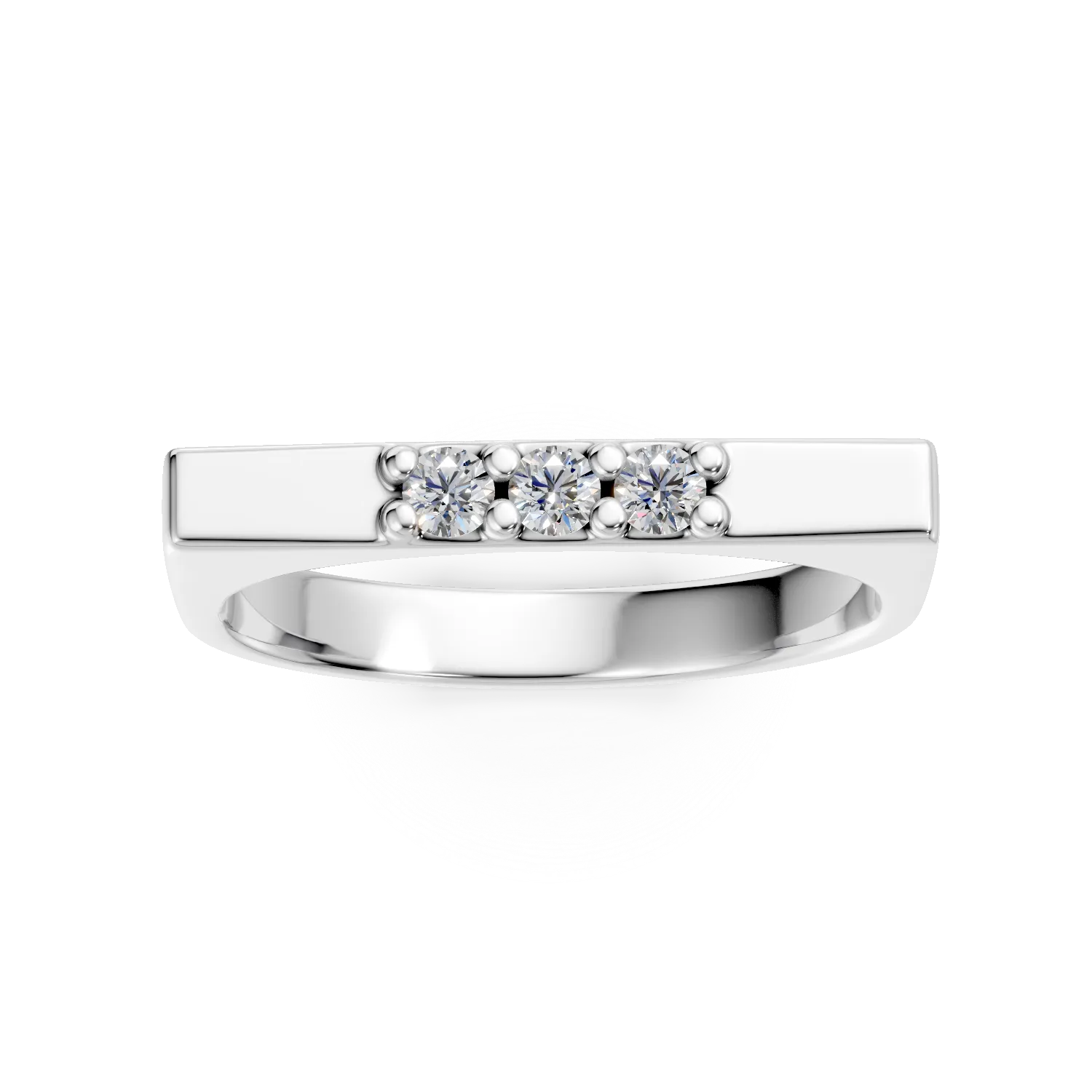Inel Chill din argint cu diamante de 0.1ct create in laborator