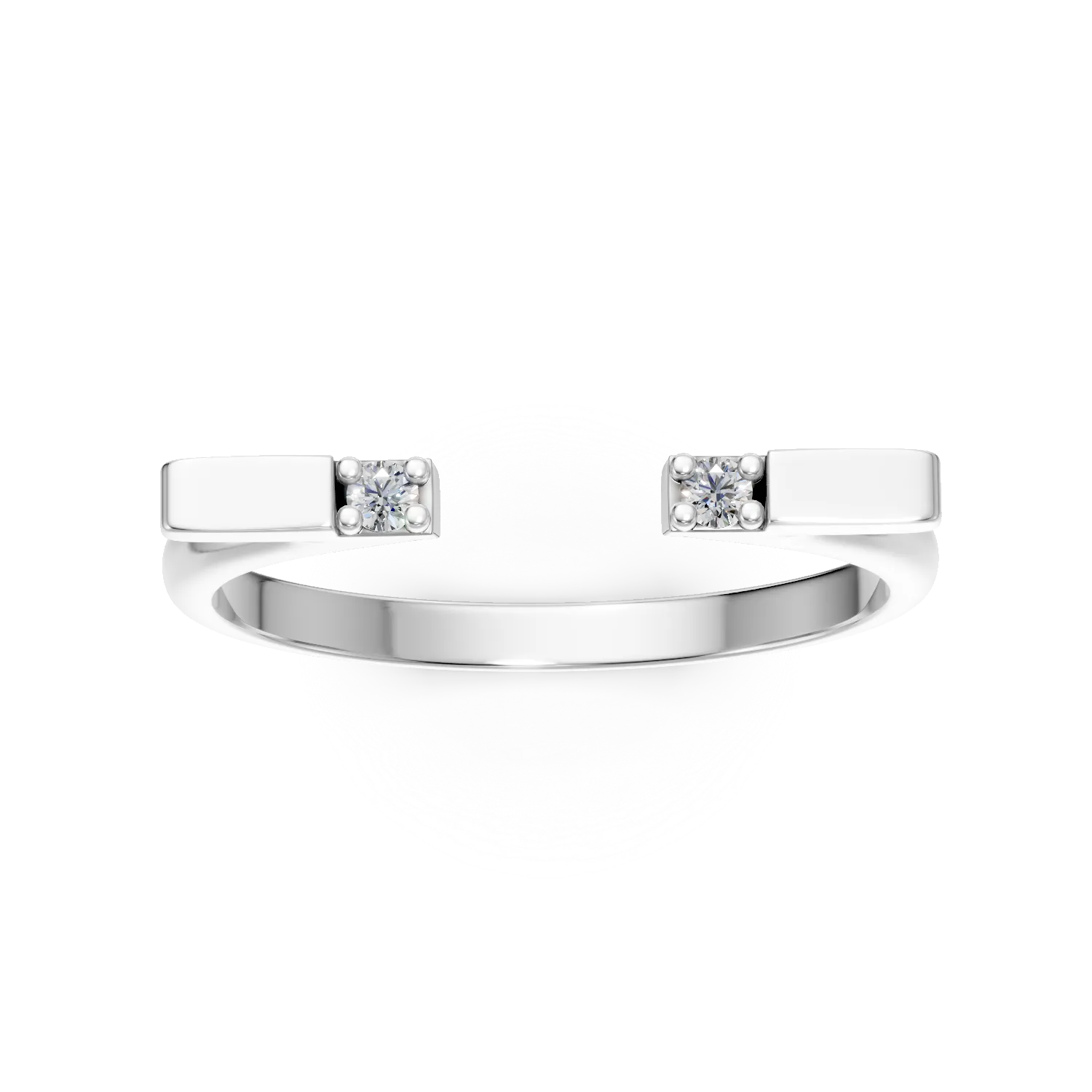 Inel deschis Chill din argint cu diamante de 0.04ct create in laborator