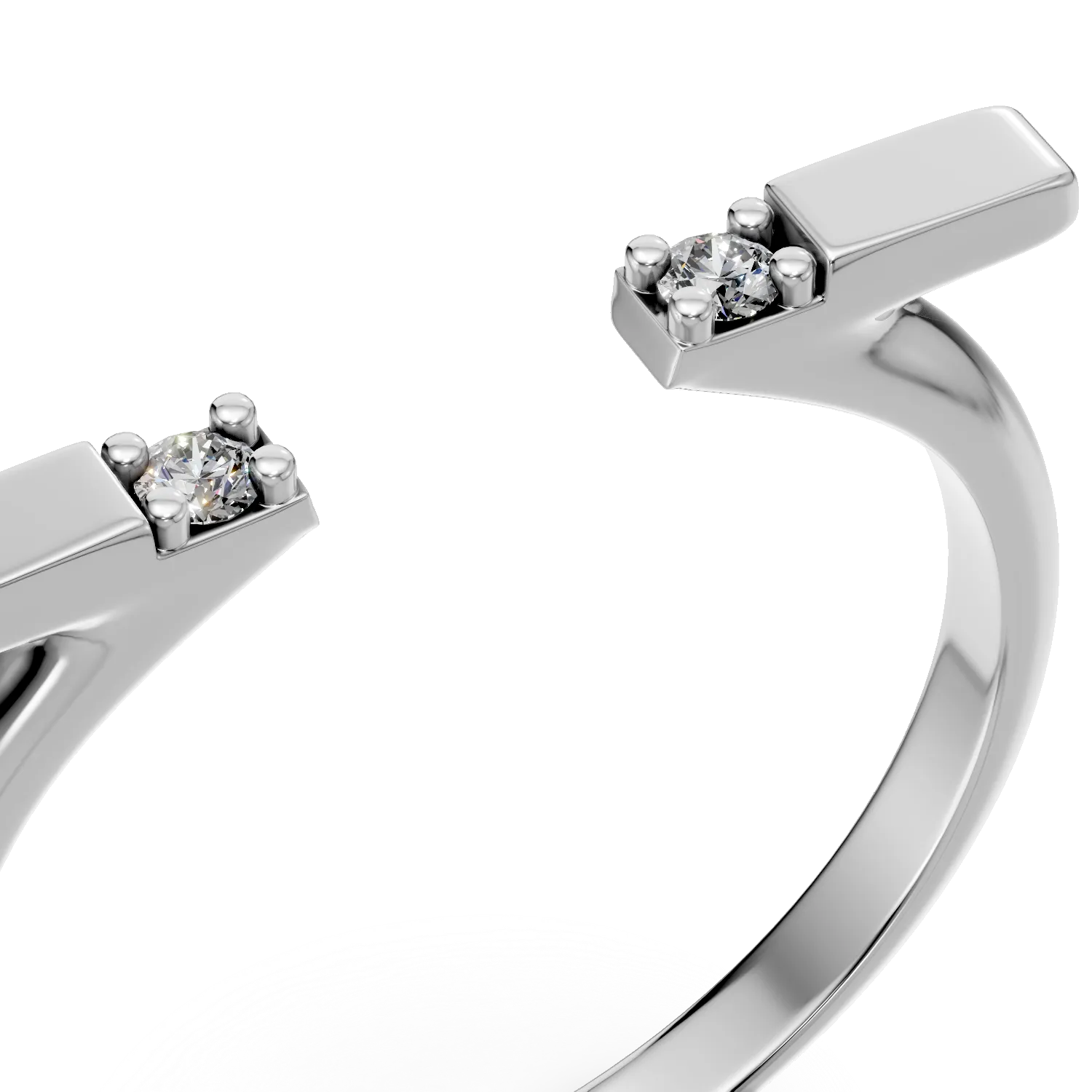 Inel deschis Chill din argint cu diamante de 0.04ct create in laborator
