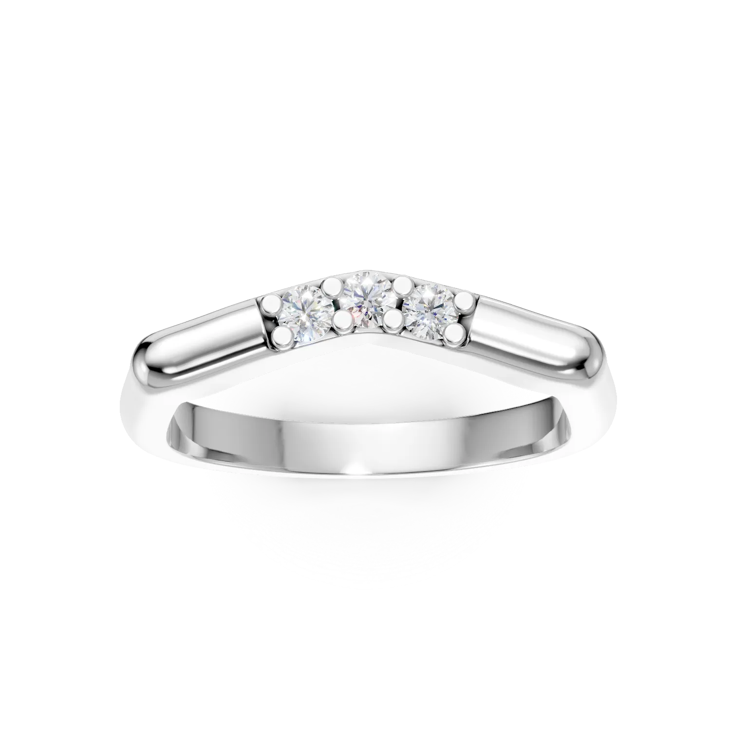 Inel Smile or Frown din argint cu diamante de 0.1ct create in laborator