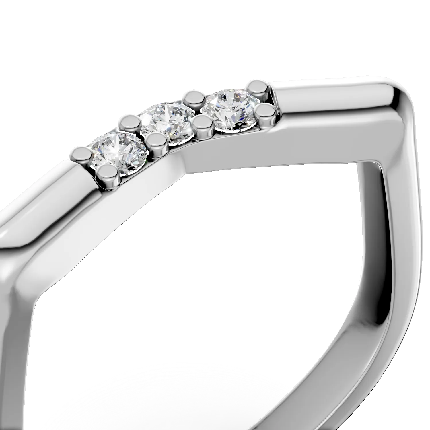 Inel Smile or Frown din argint cu diamante de 0.1ct create in laborator