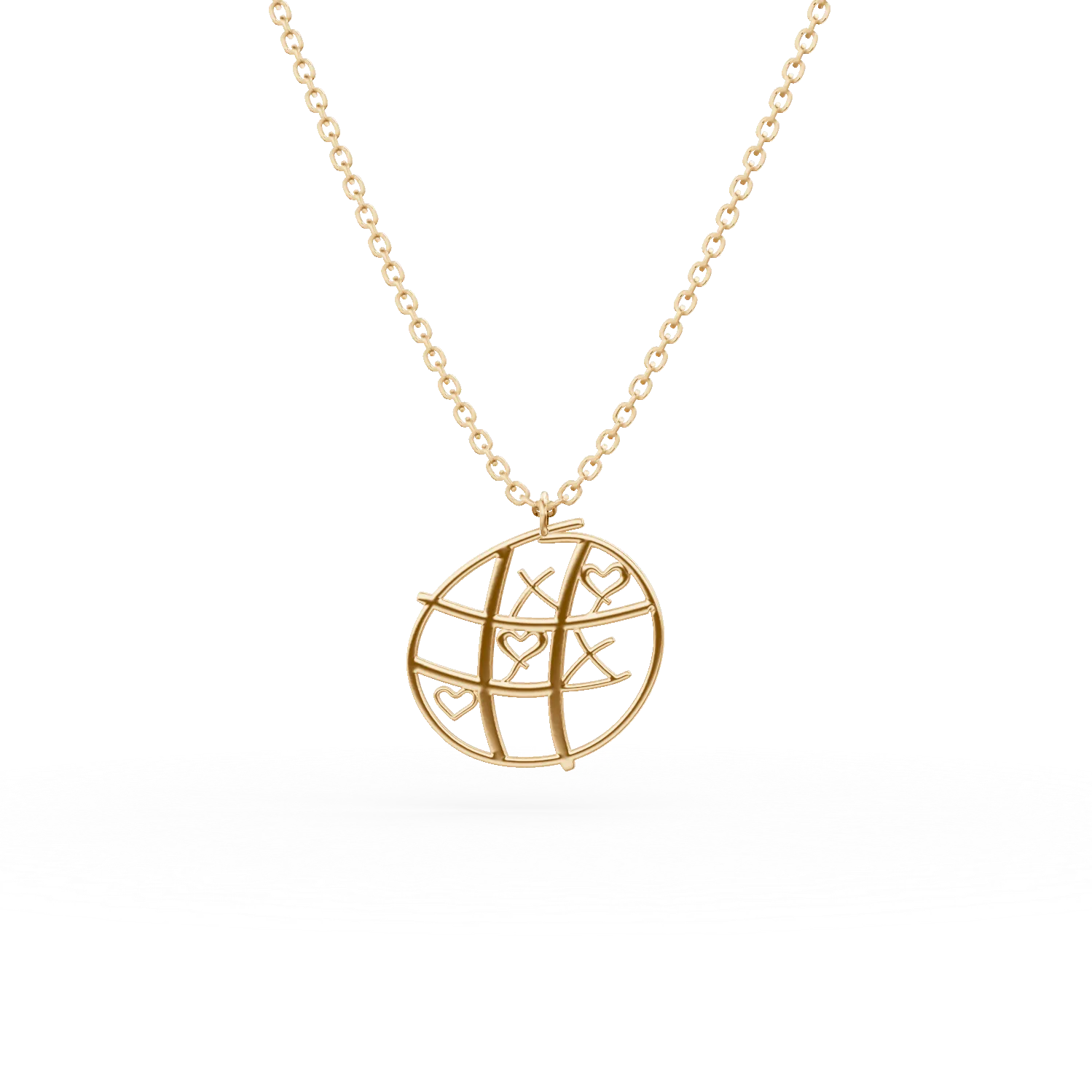 Lant cu pandantiv geometric din aur galben