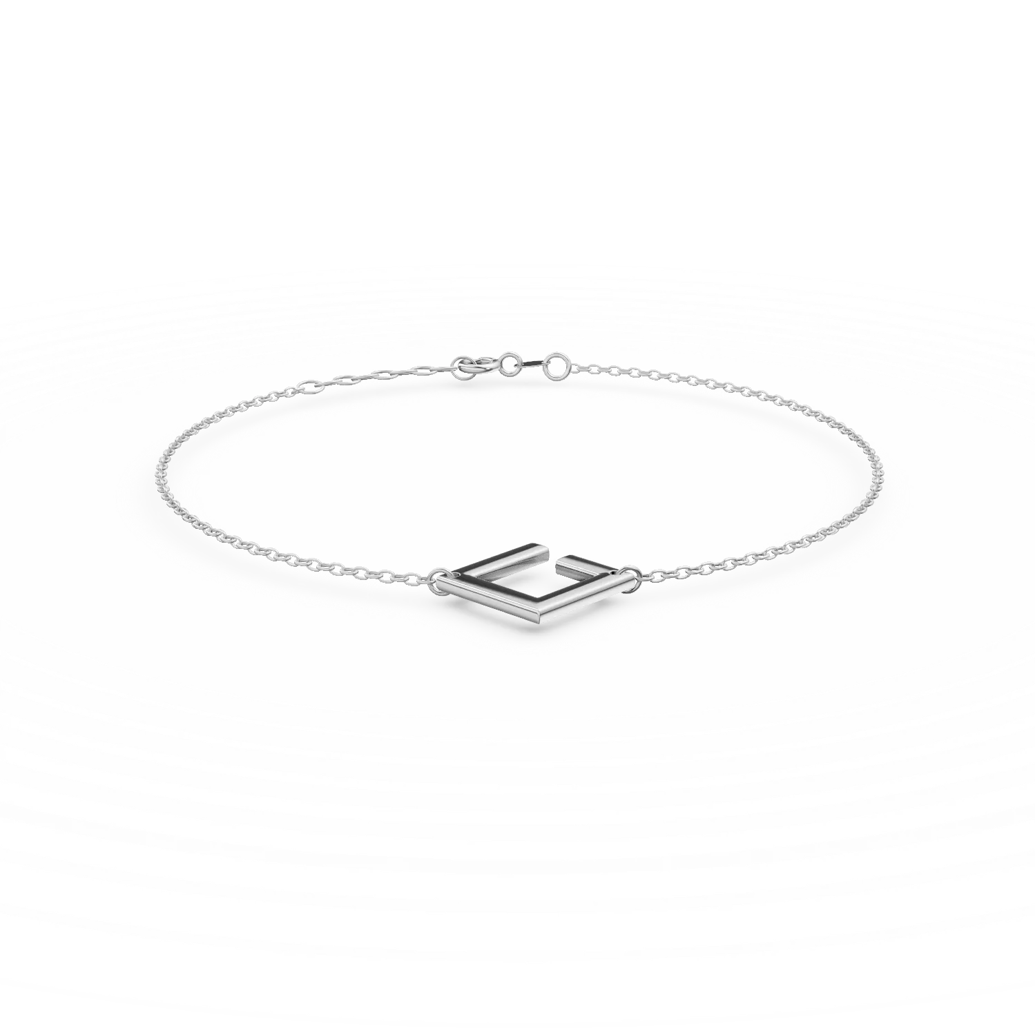 Bratara cu pandantiv geometric din aur alb