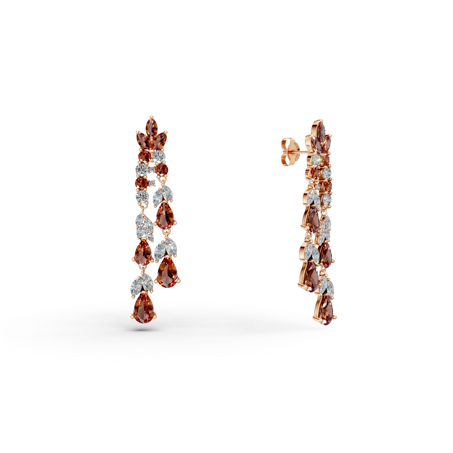 Cercei candelabru din argint roz cu zirconii albe si portocalii Apparel & Accessories > Jewelry > Earrings DAAR 2 Cercei candelabru din argint roz cu zirconii albe si portocalii Apparel & Accessories > Jewelry > Earrings DAAR 2