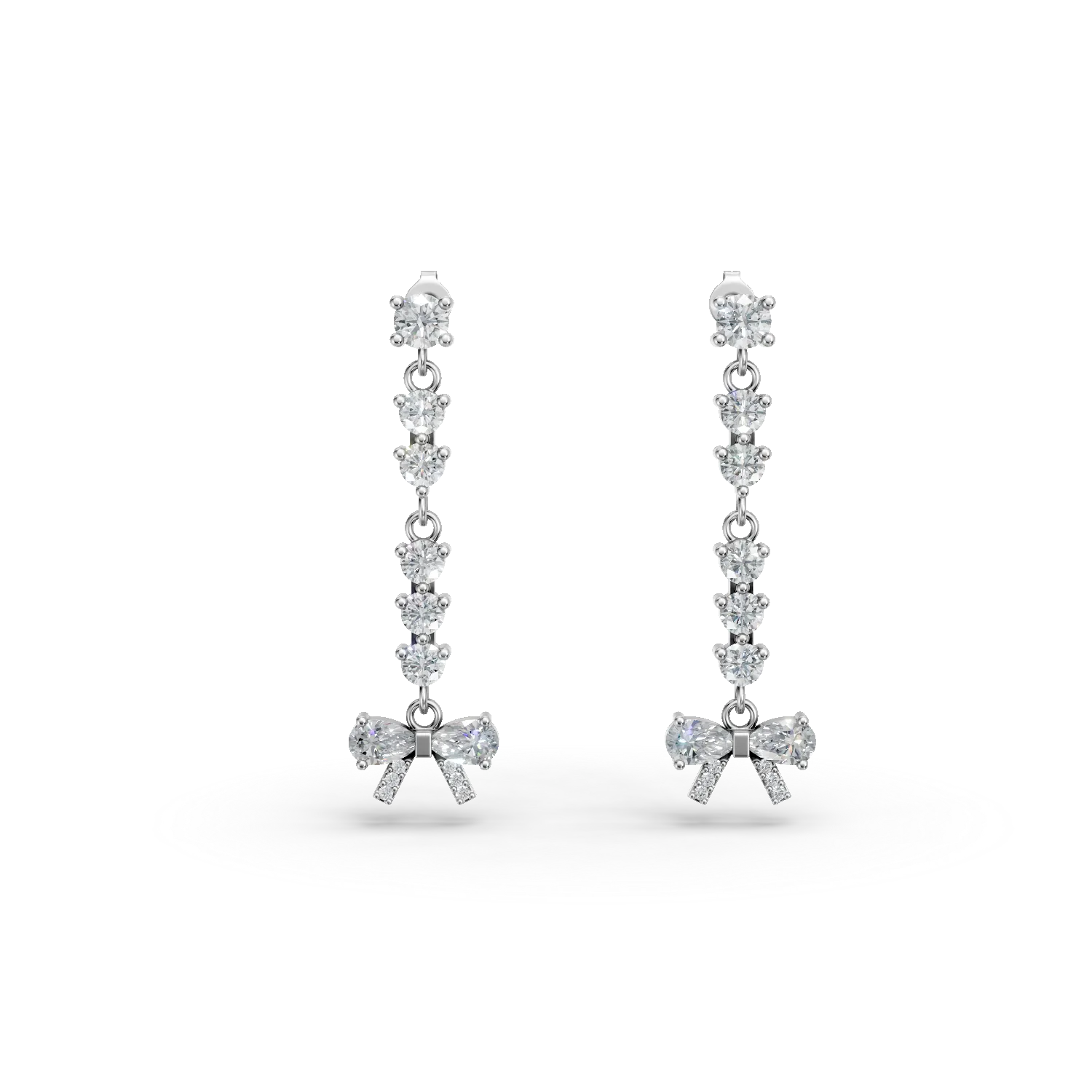 Cercei fundita din argint cu zirconii