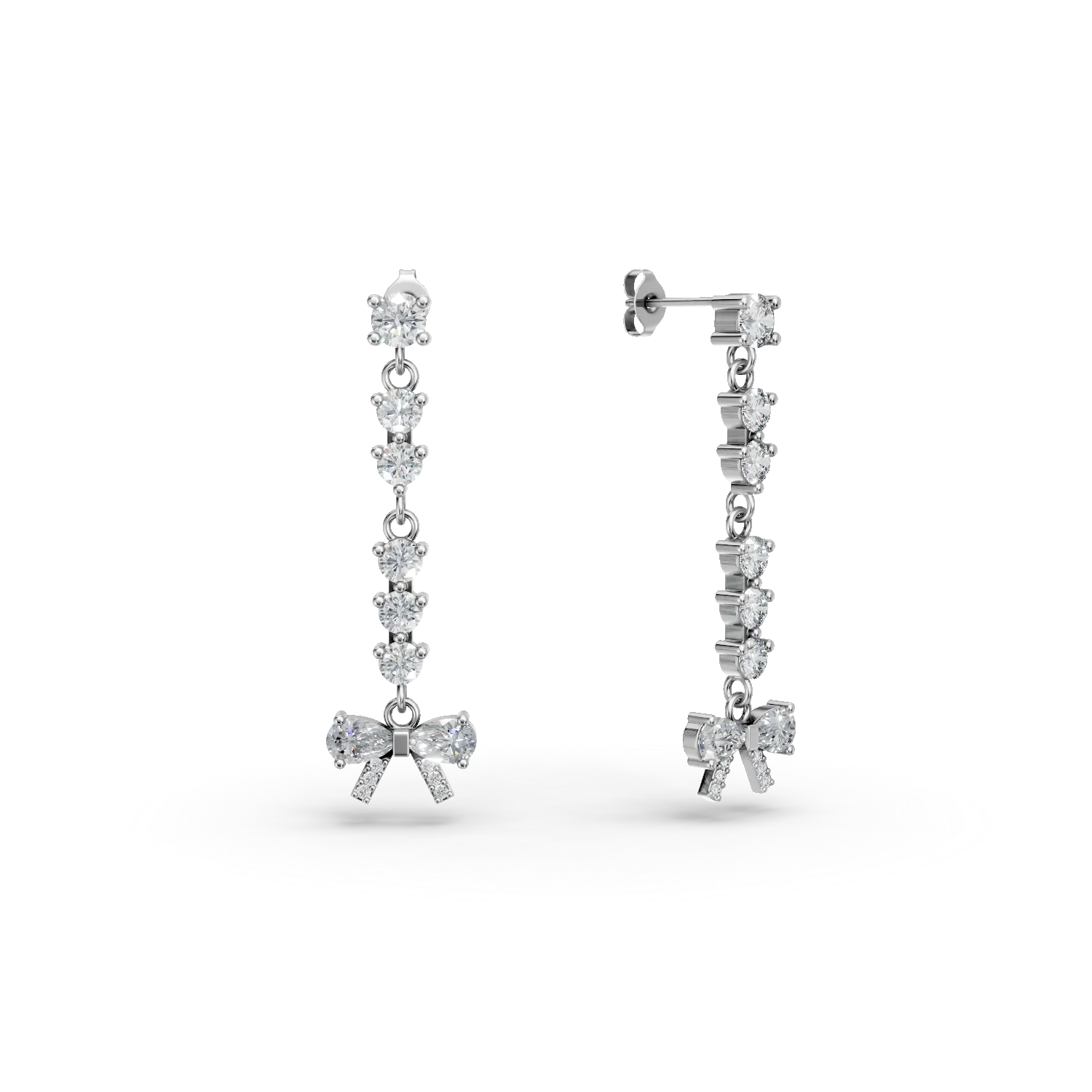 Cercei fundita din argint cu zirconii