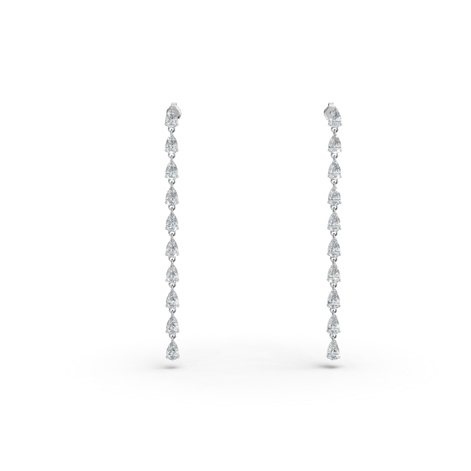 Cercei lungi din argint cu zirconii