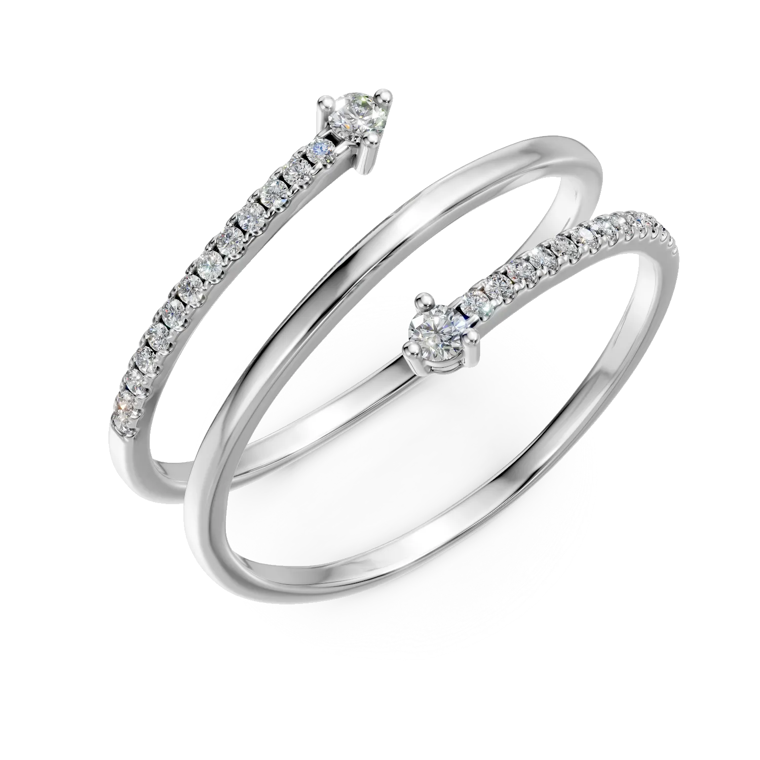 Inel geometric din argint cu zirconii - imagine 8