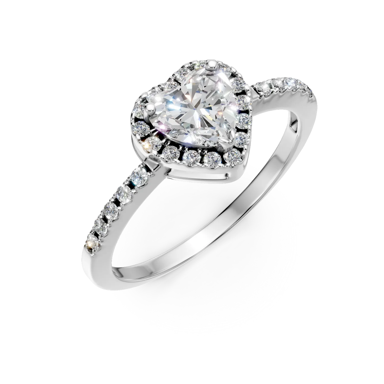 Inel inima din argint cu zirconii - 194220