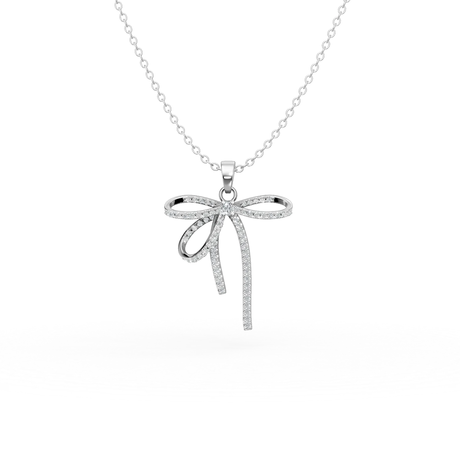 Lant cu pandantiv fundita din argint cu zirconii