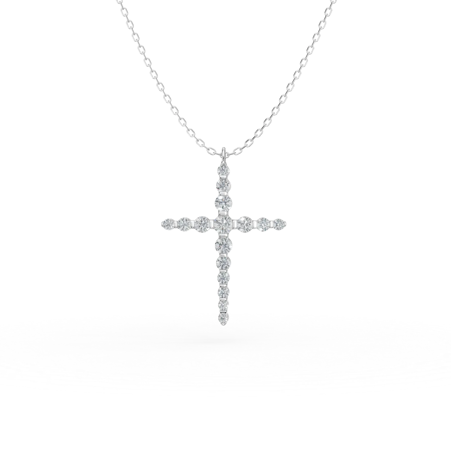 Lant cu pandantiv cruce din argint cu zirconii