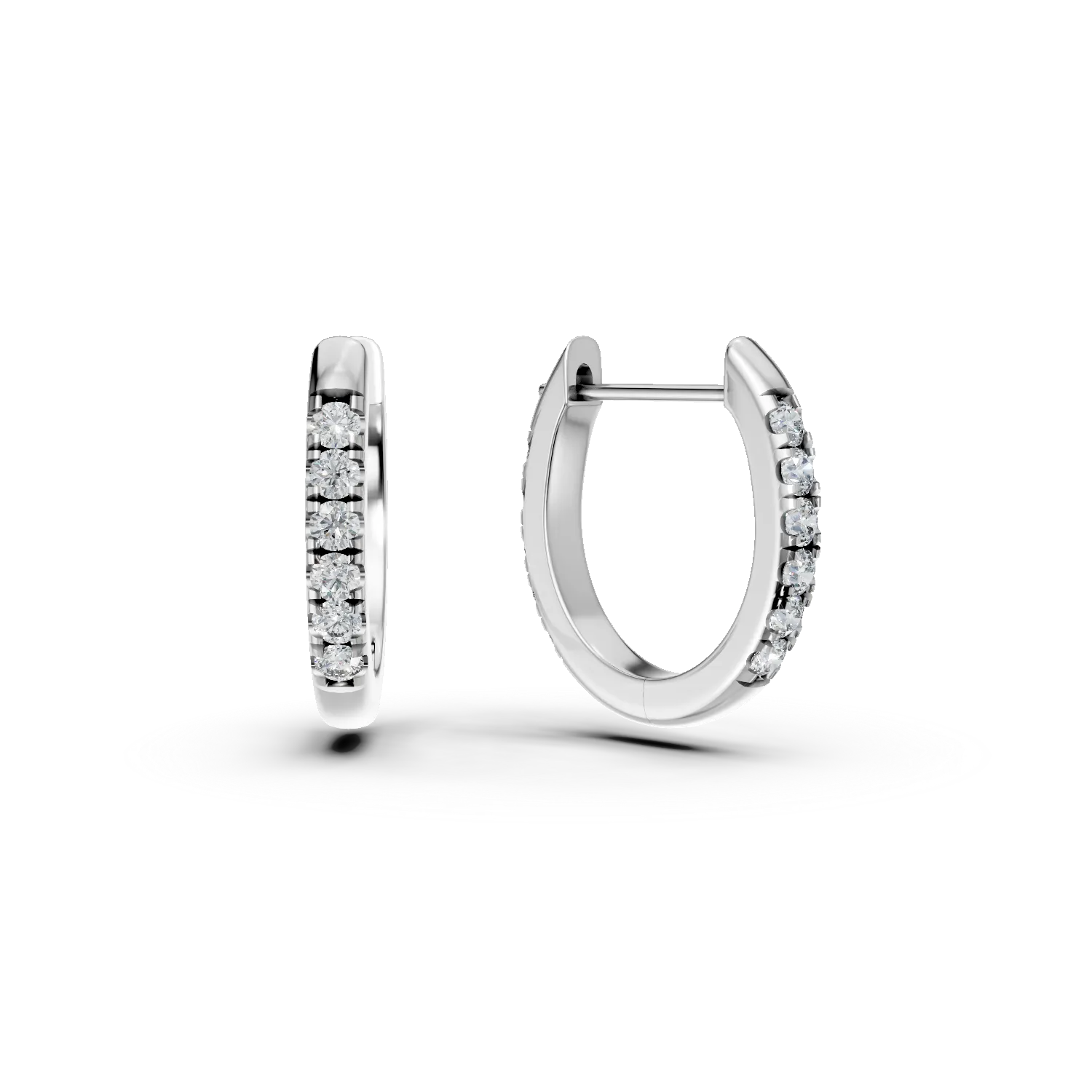 Cercei creole din argint cu zirconii