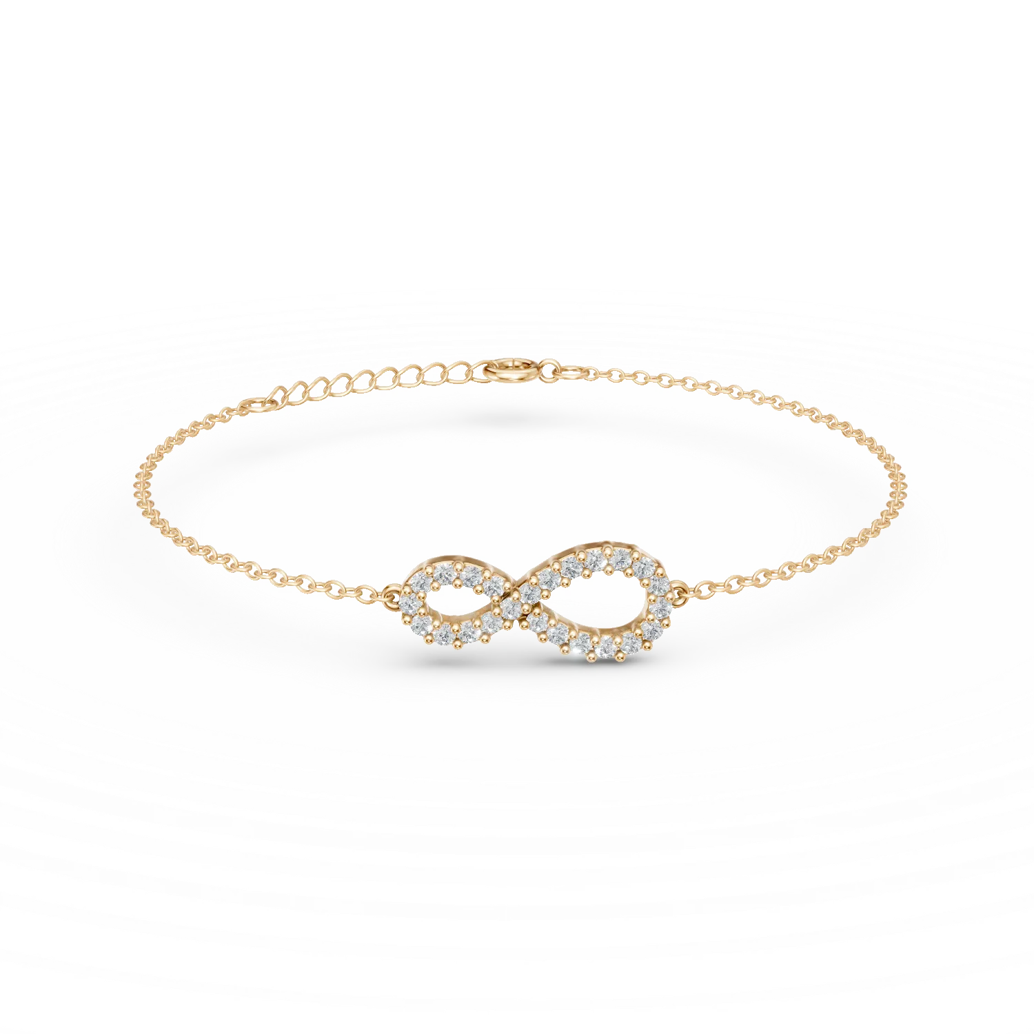 Bratara cu pandantiv infinit din argint galben cu zirconii