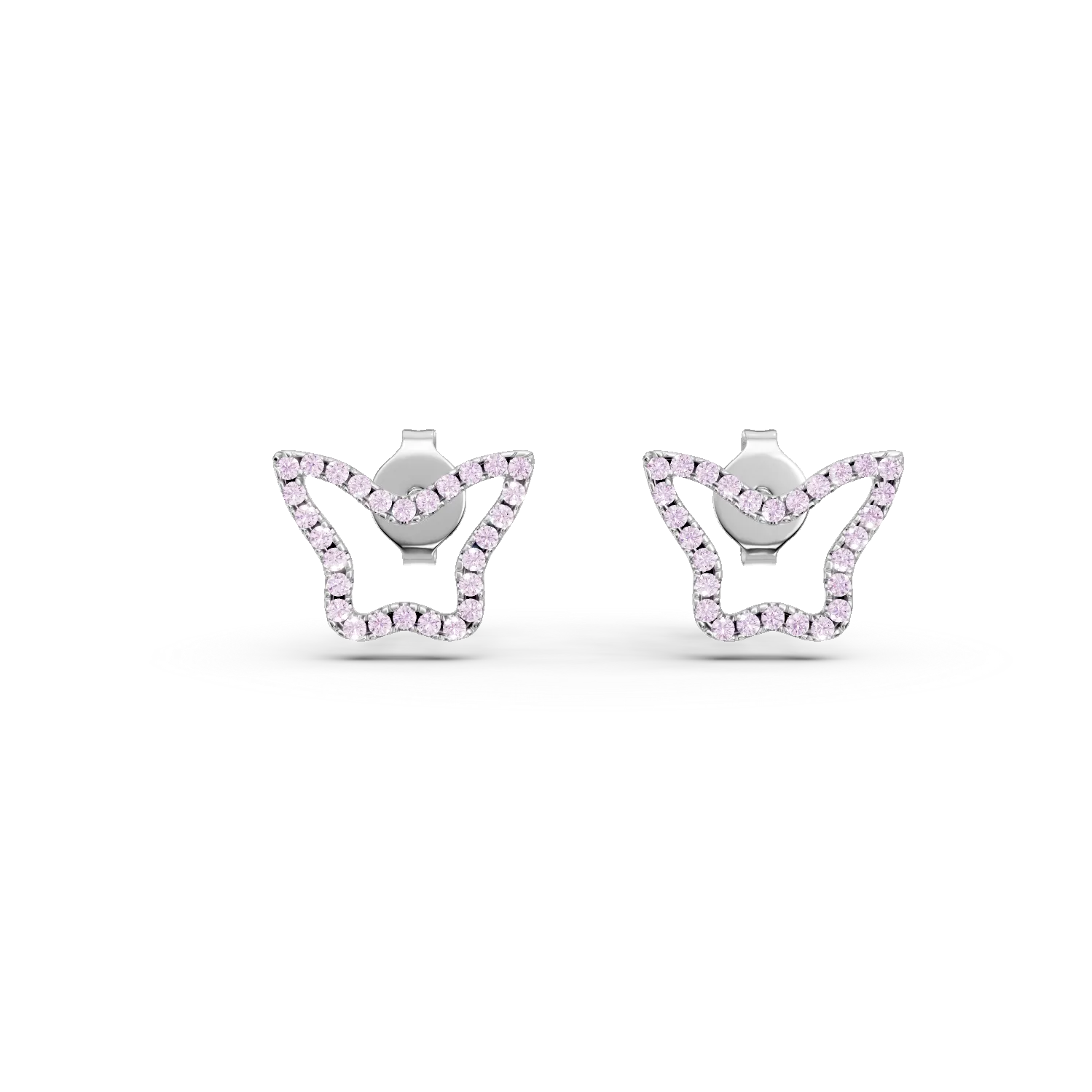 Cercei din argint cu zirconii mov deschis