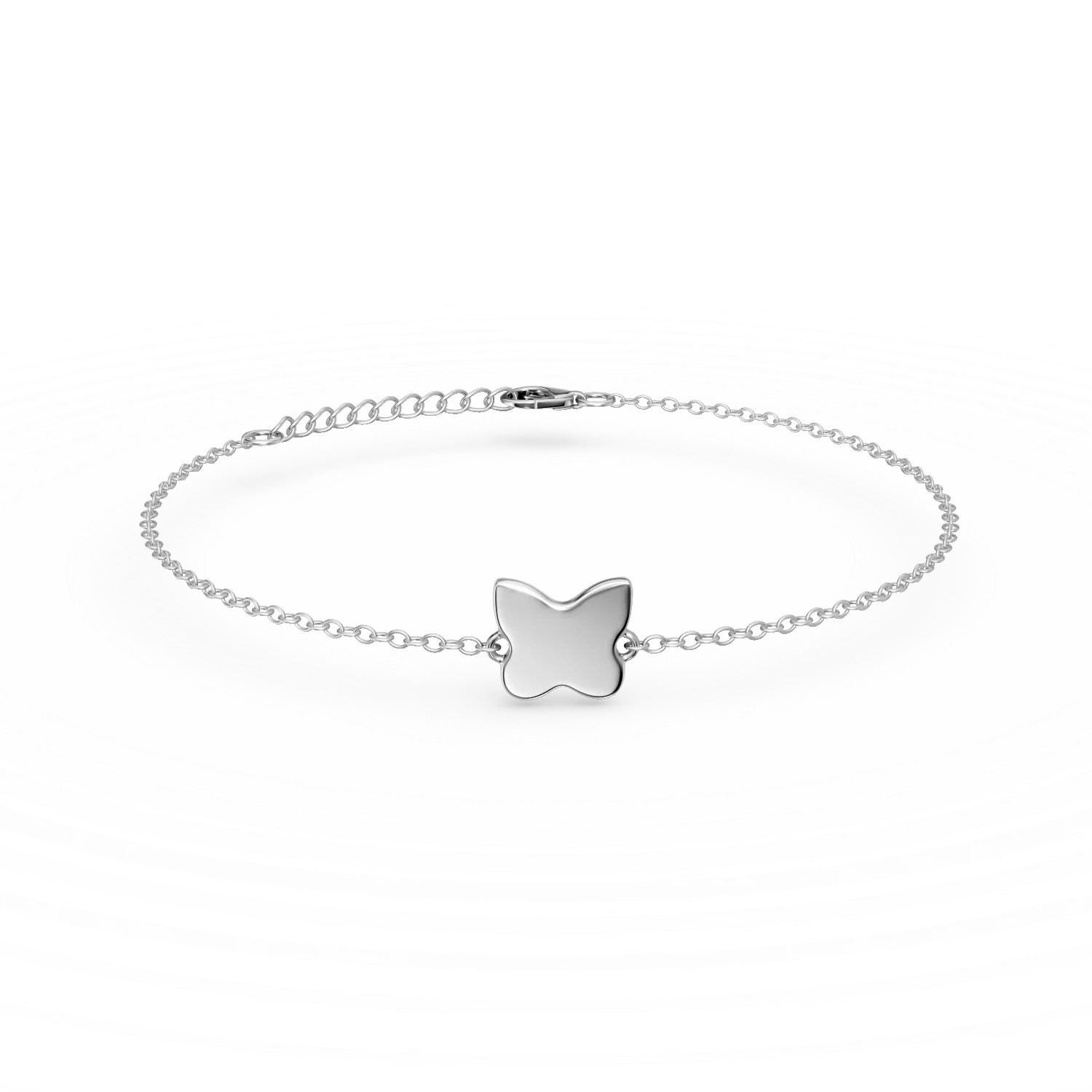 Bratara cu pandantiv fluture din argint cu zirconii