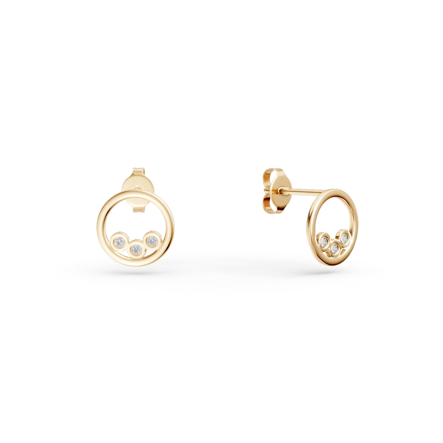 Cercei cerc din aur galben cu zirconii Apparel & Accessories > Jewelry > Earrings DAAR 2 Cercei cerc din aur galben cu zirconii Apparel & Accessories > Jewelry > Earrings DAAR 2