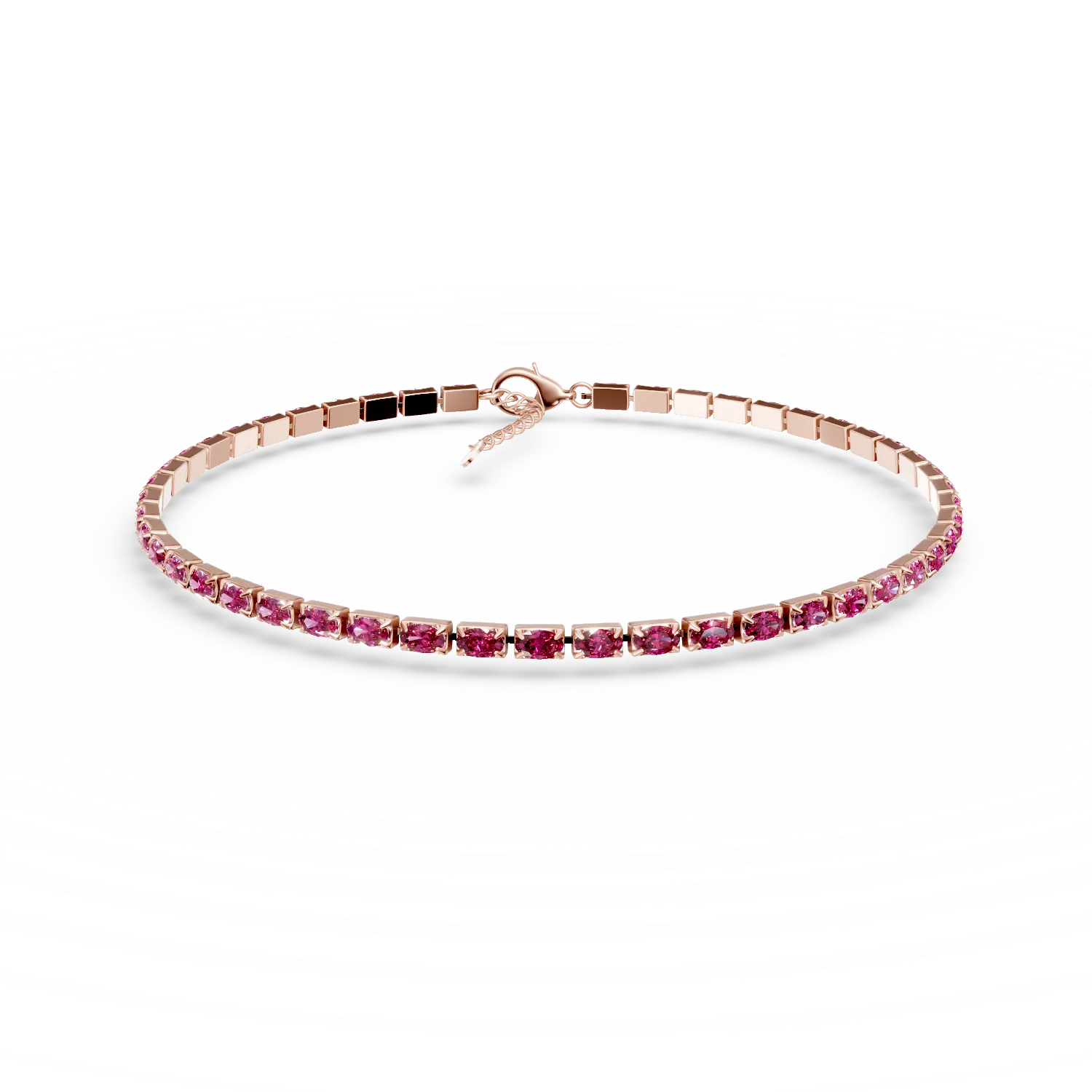 Bratara tennis din argint roz cu zirconii roz