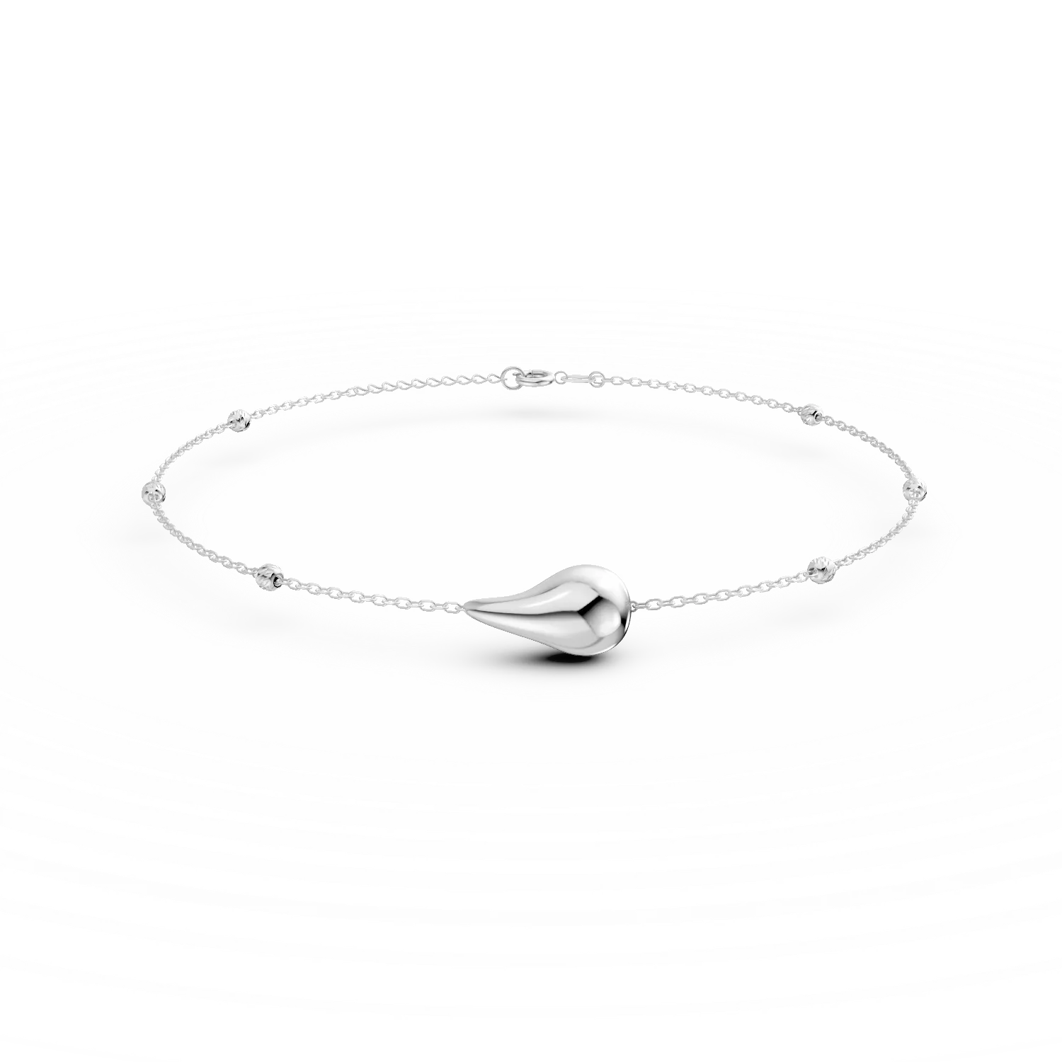 Bratara cu pandantiv lacrima din aur alb