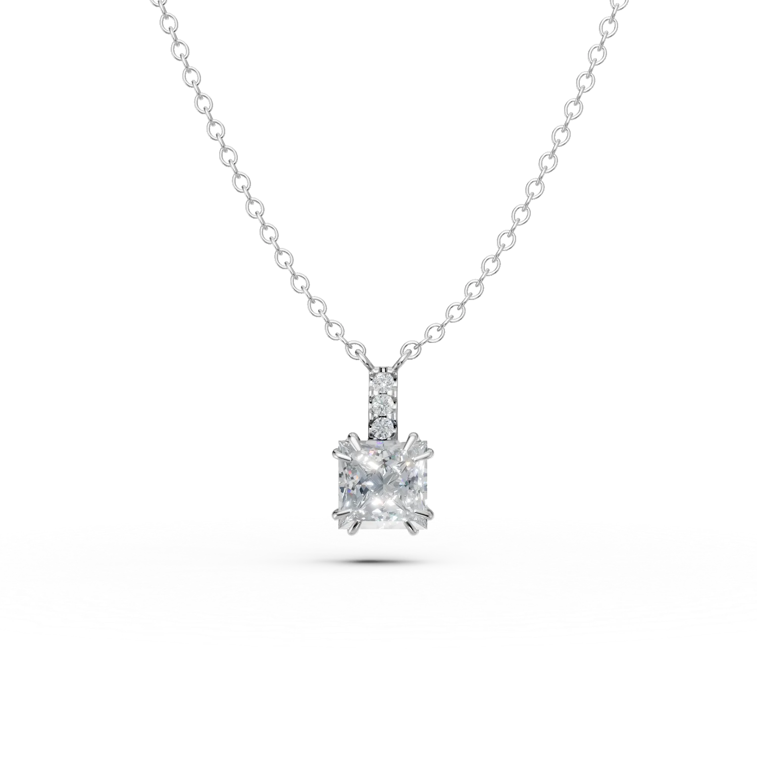 Lant cu pandantiv din argint cu zirconii