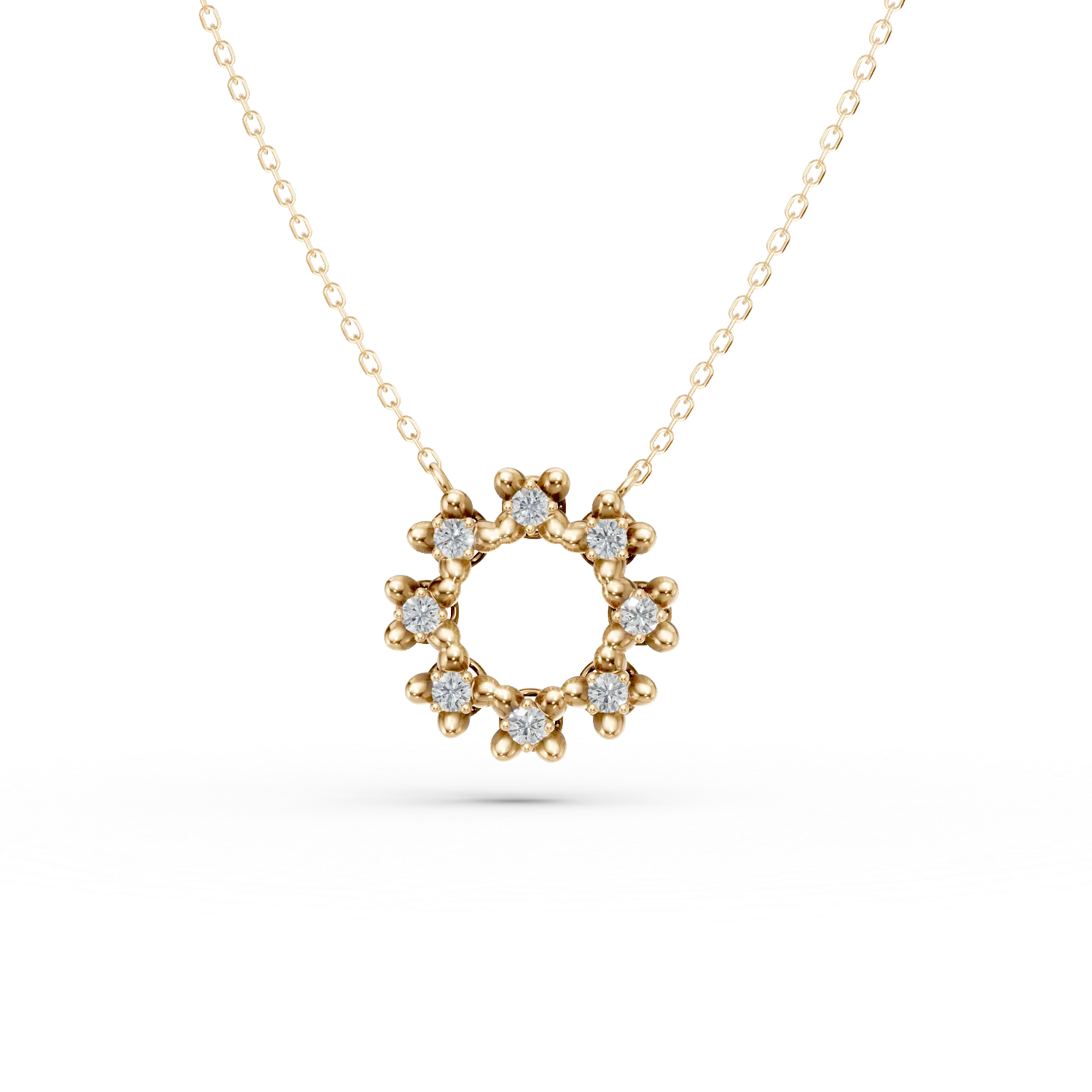 Lant cu pandantiv geometric din argint galben cu zirconii