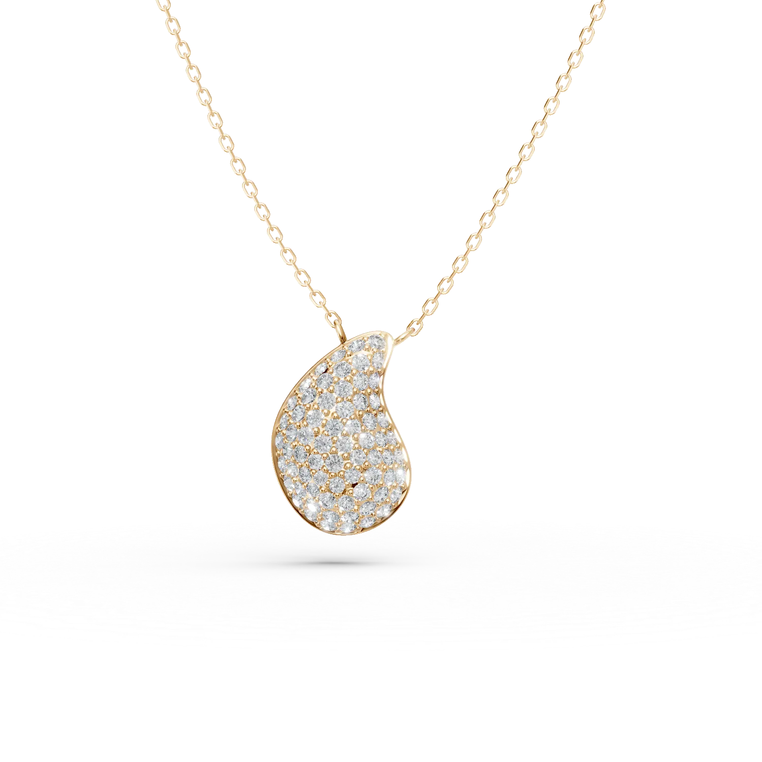 Lant cu pandantiv lacrima din argint galben cu zirconii