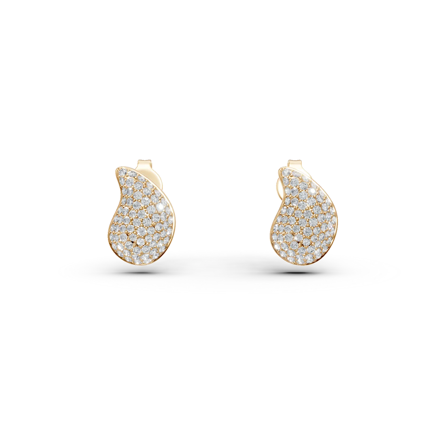Cercei lacrima din argint galben cu zirconii