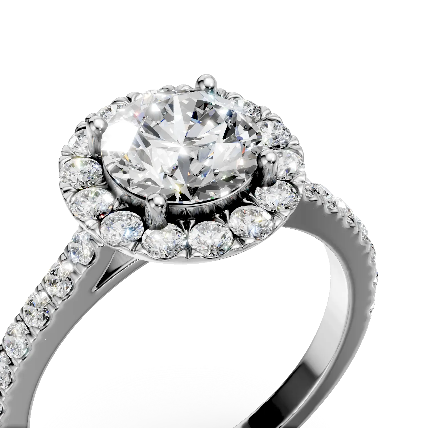 Inel din aur alb cu diamante de 1.1ct create in laborator