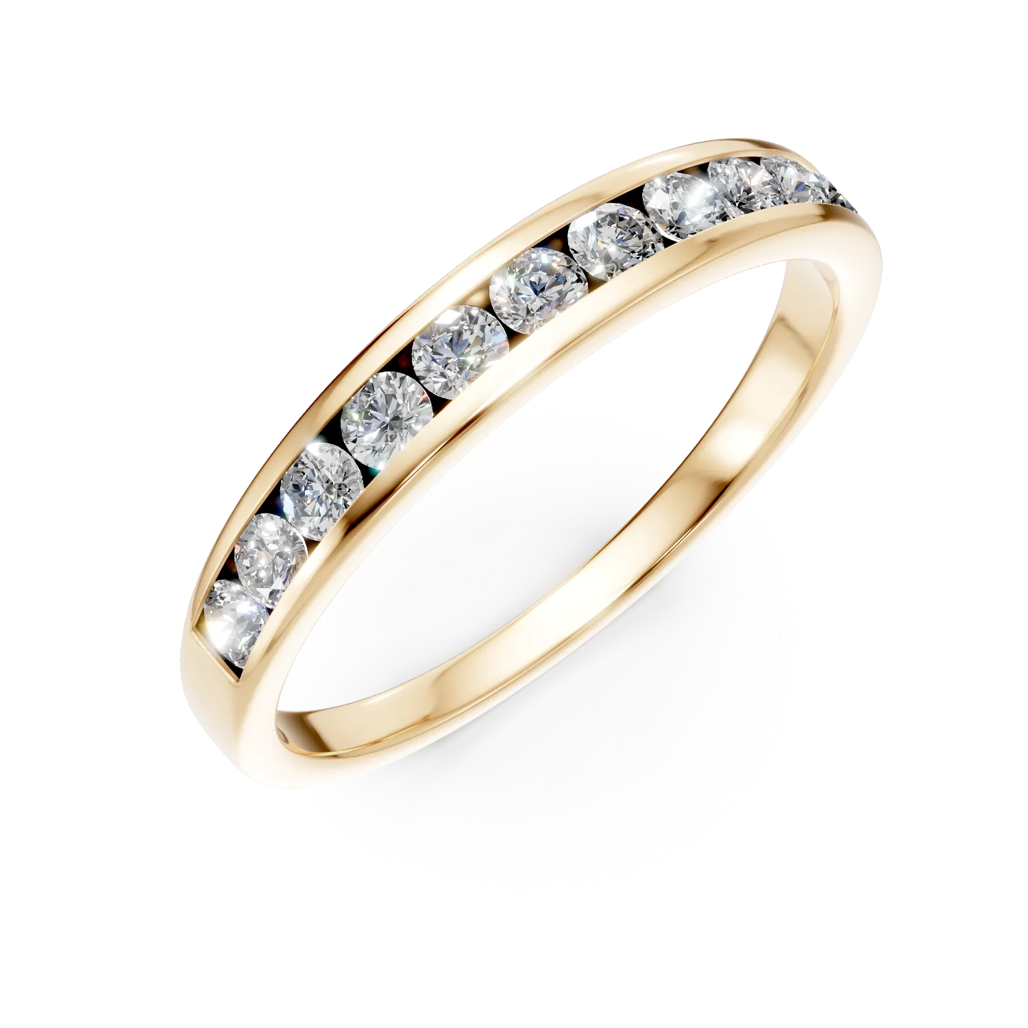 Inel din aur galben cu diamante de 0.7ct create in laborator