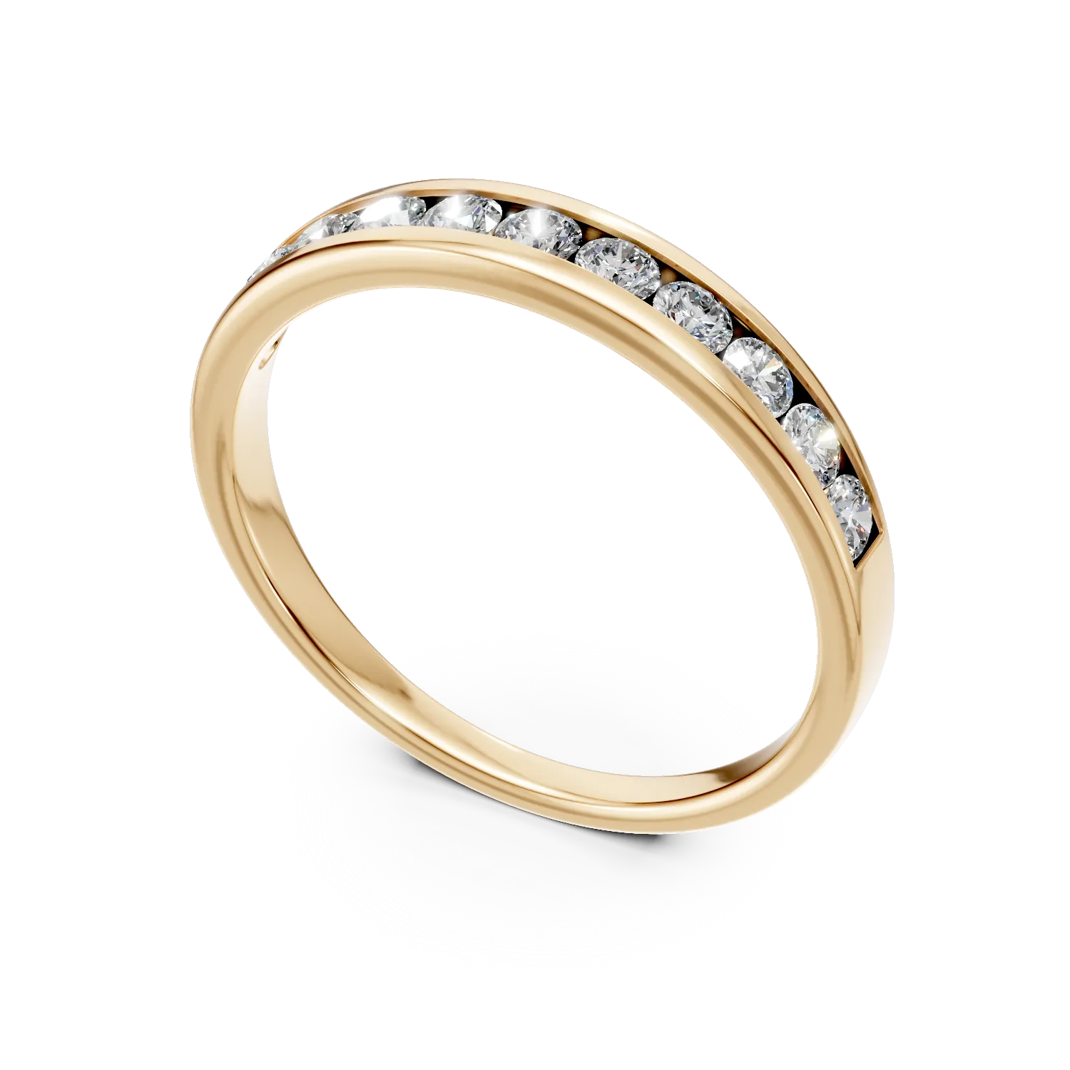 Inel din aur galben cu diamante de 0.7ct create in laborator