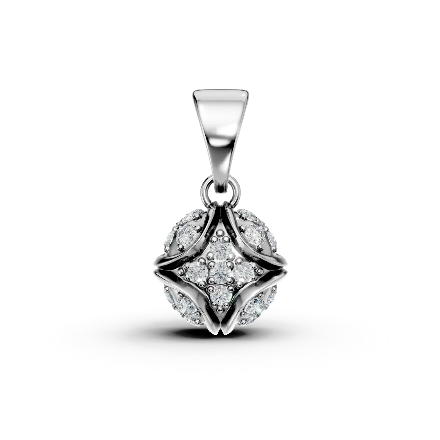 Pandantiv din aur alb cu diamante de 0.09ct create in laborator