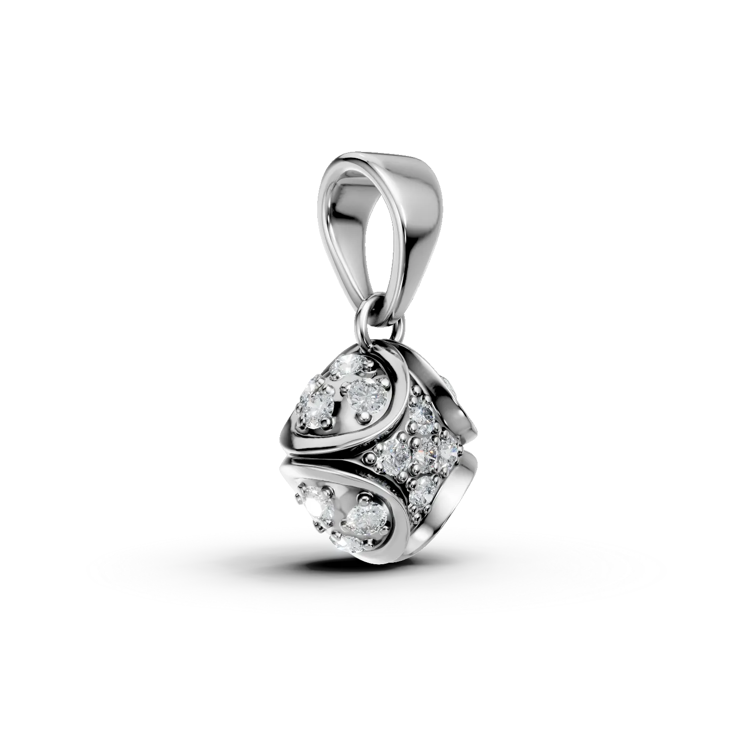 Pandantiv din aur alb cu diamante de 0.09ct create in laborator