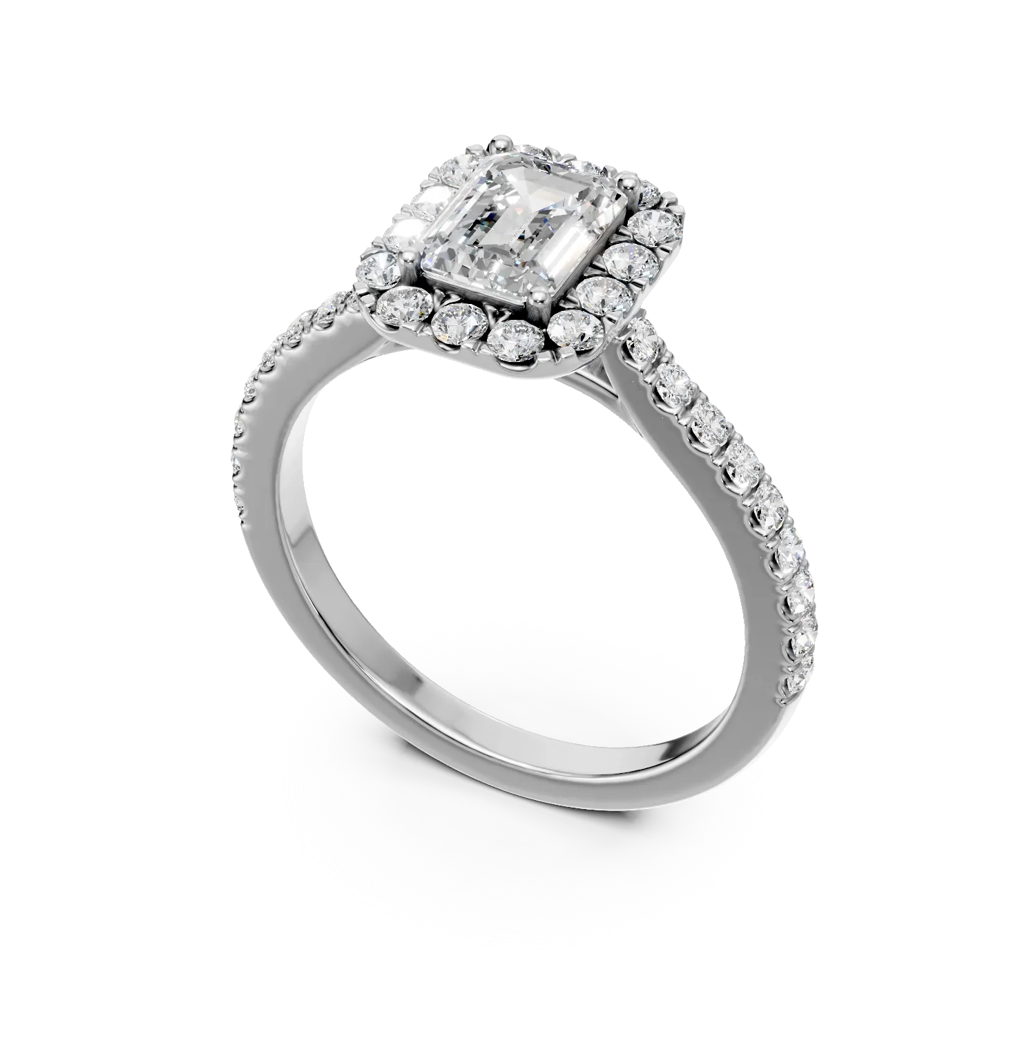 Inel din aur alb cu diamante de 1.1ct create in laborator