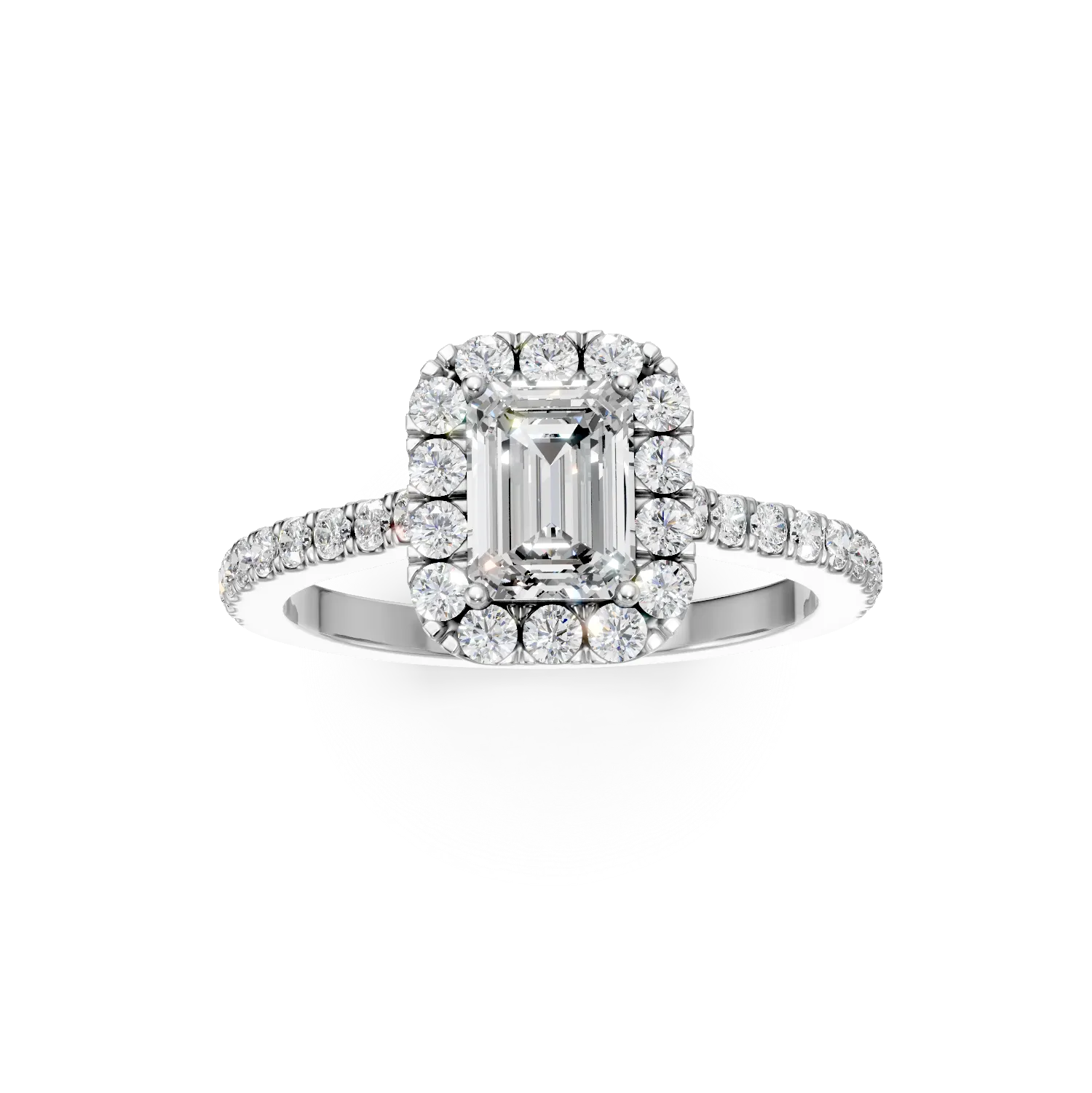Inel din aur alb cu diamante de 1.1ct create in laborator