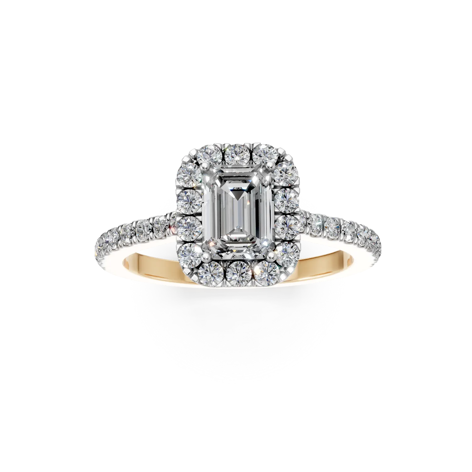 Inel din aur galben cu diamante de 1.1ct create in laborator