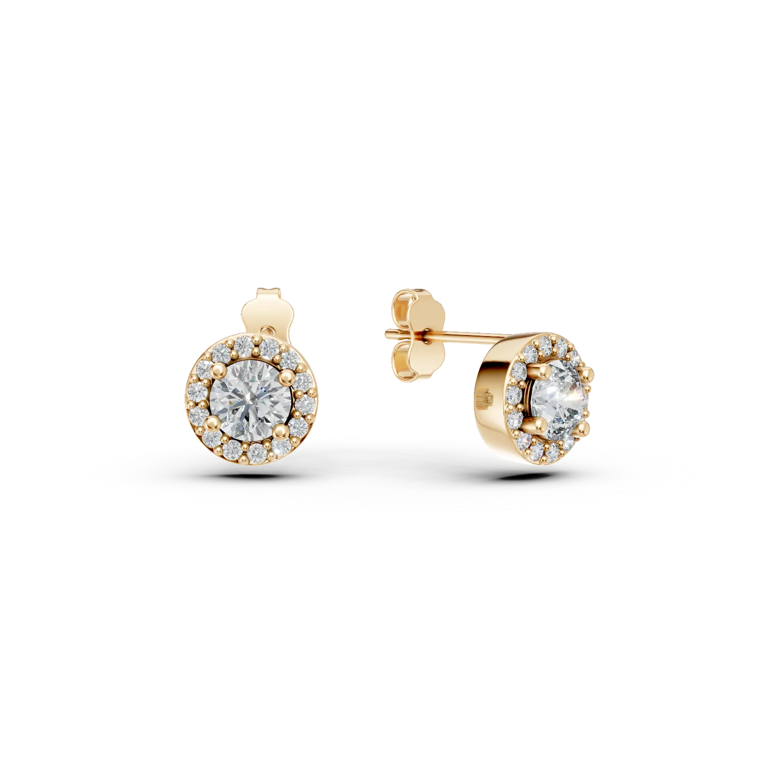 Cercei din aur galben cu zirconii