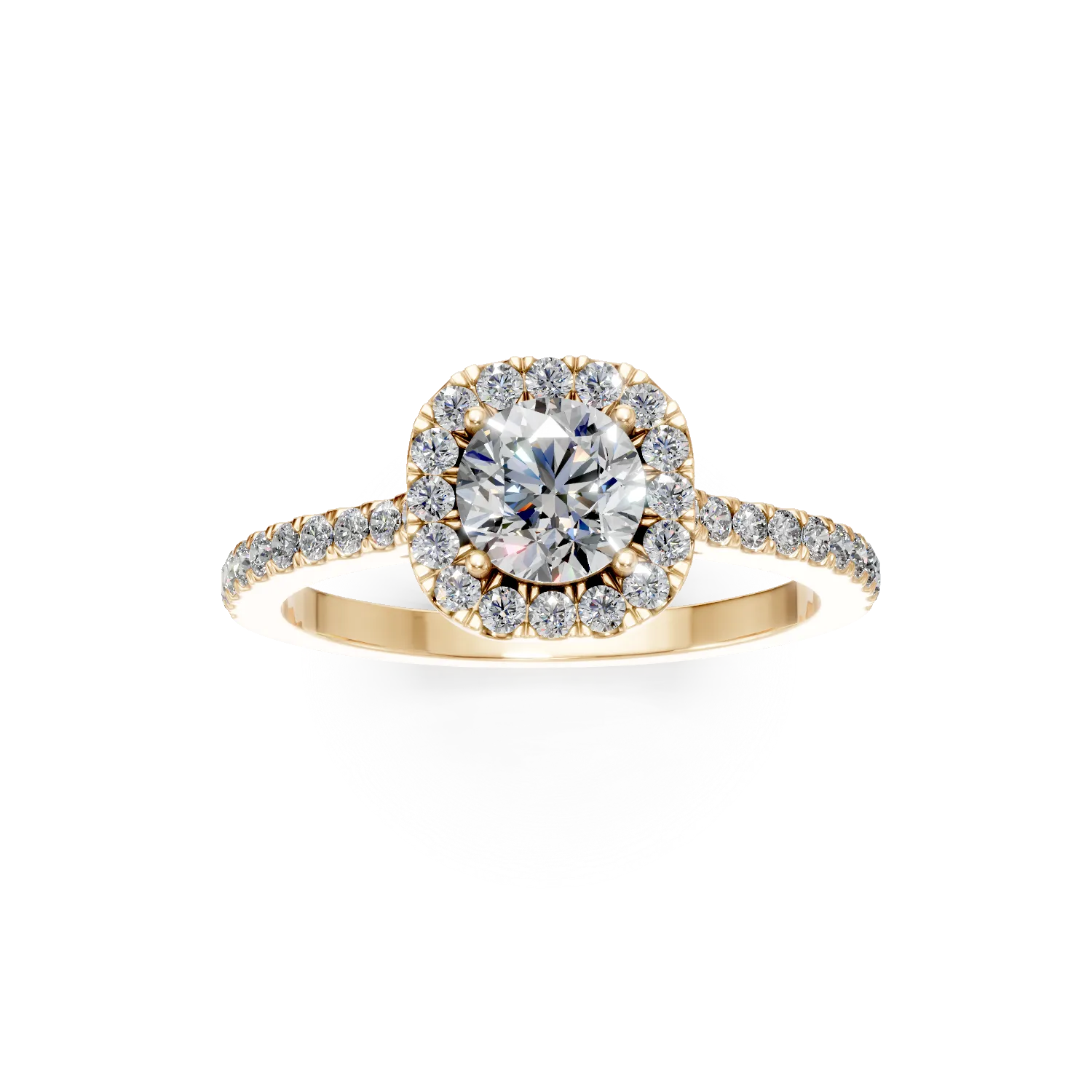 Inel din aur galben cu diamante de 0.7ct create in laborator