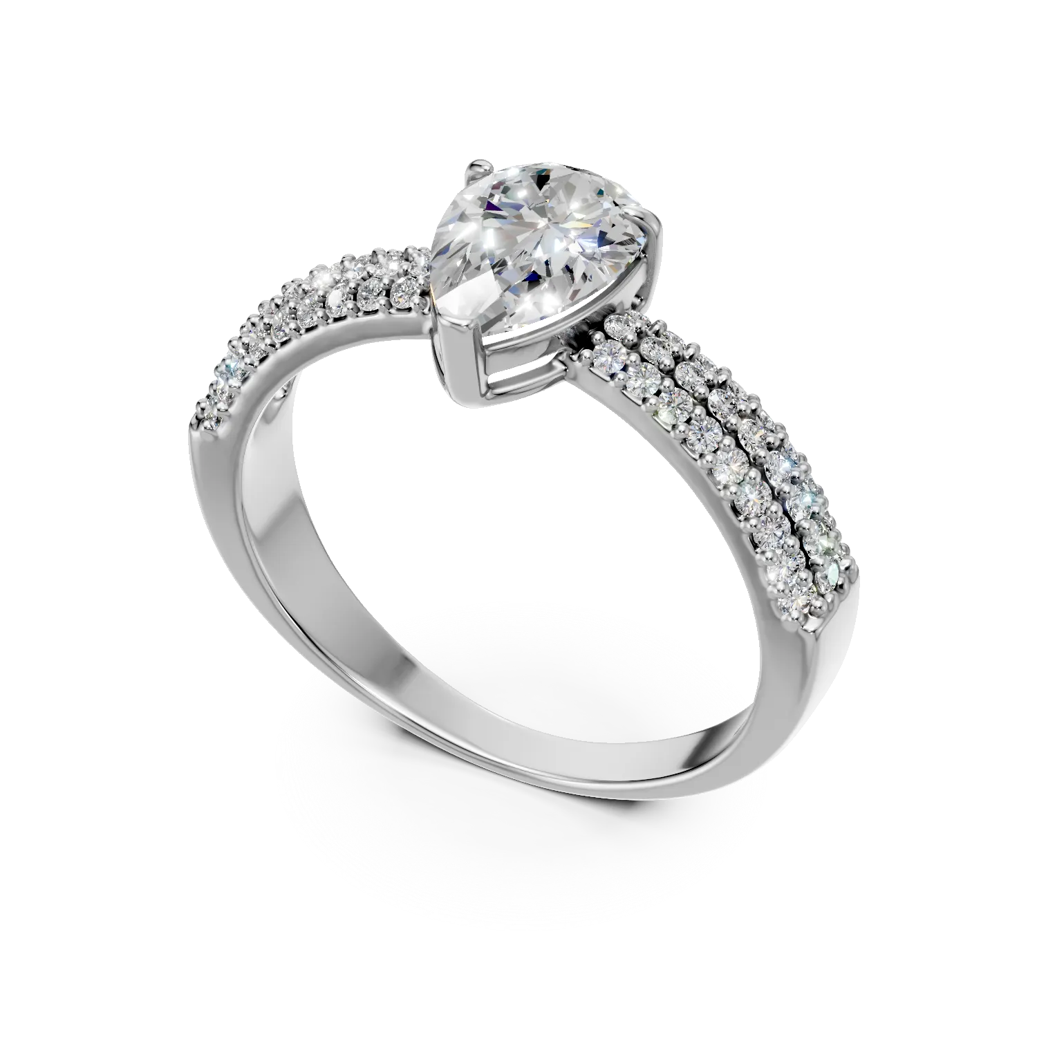 Inel din argint cu zirconii microsetting