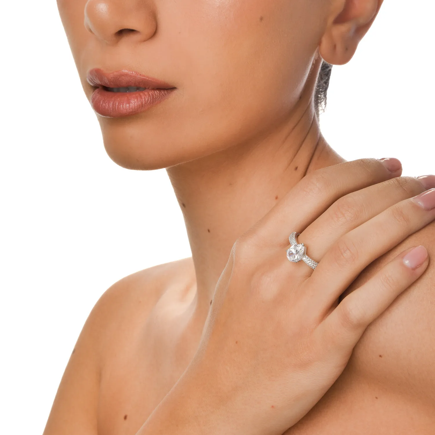 Inel din argint cu zirconii microsetting