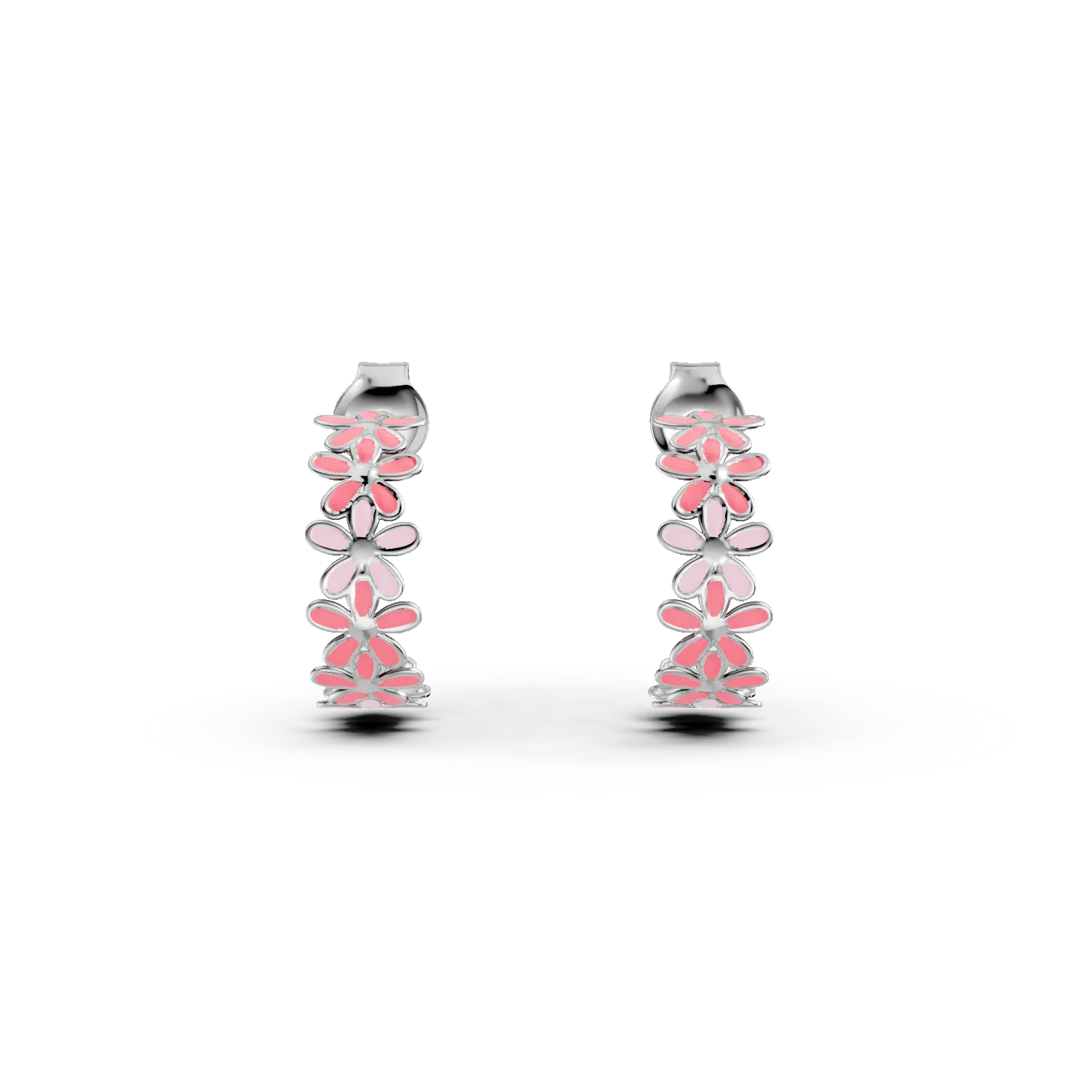 Cercei stud cu flori din argint