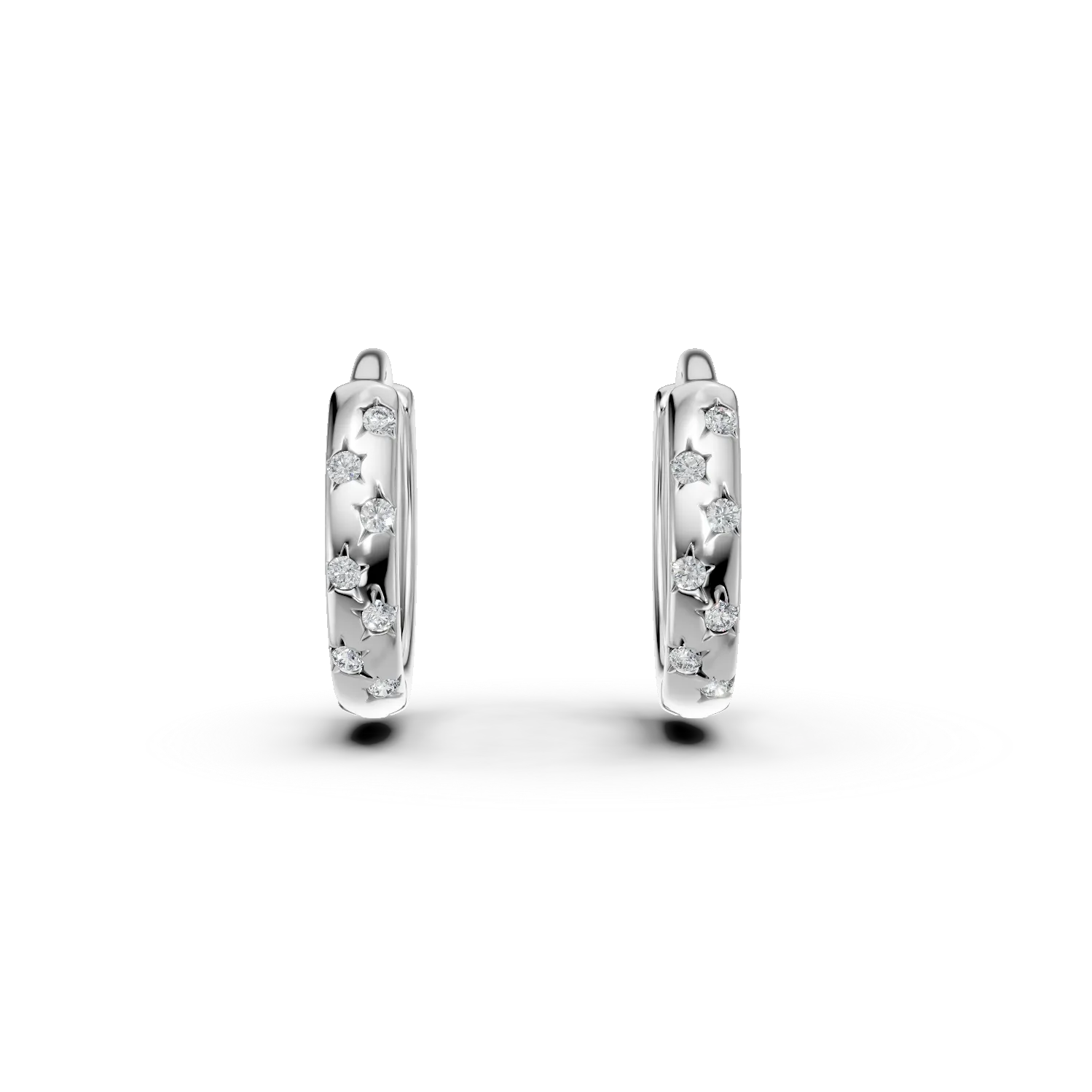 Cercei creole cu stelute din argint cu zirconii