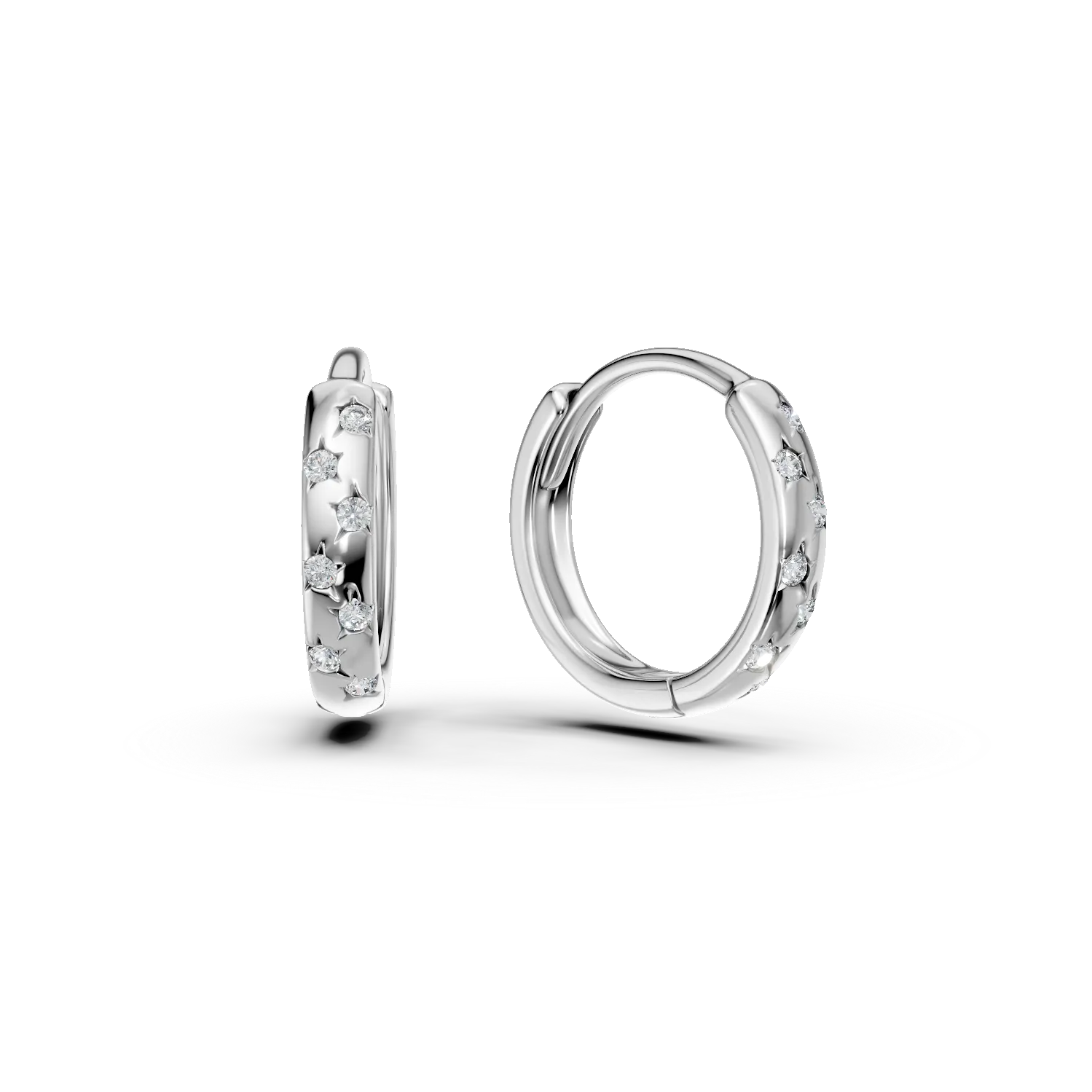 Cercei creole cu stelute din argint cu zirconii