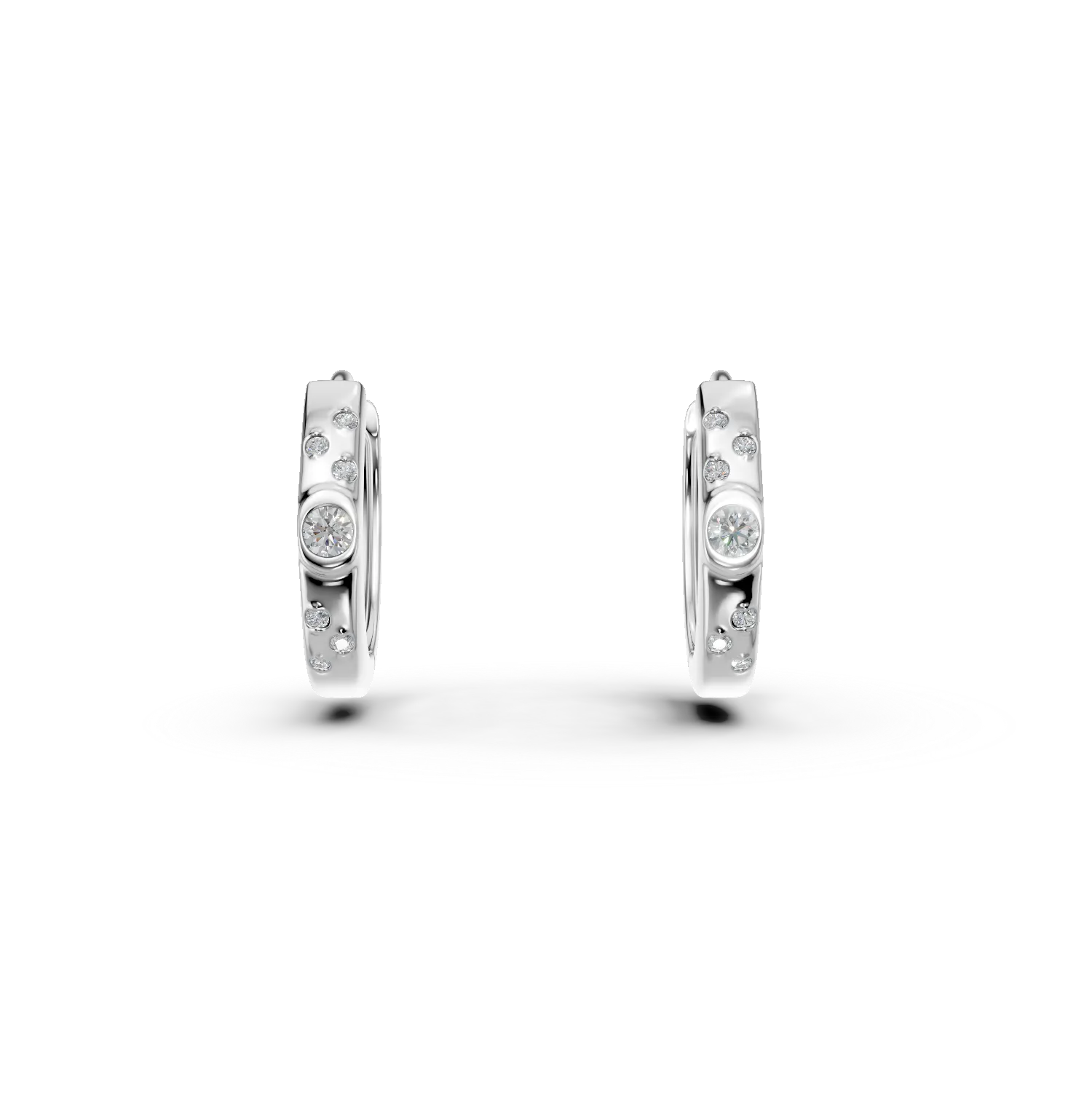 Cercei creole din argint cu zirconii