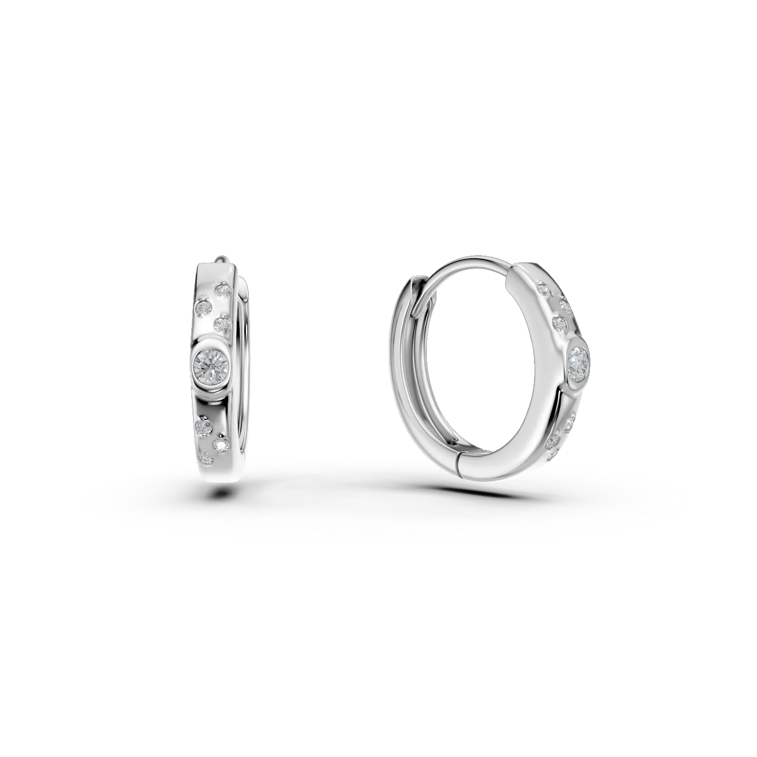 Cercei creole din argint cu zirconii